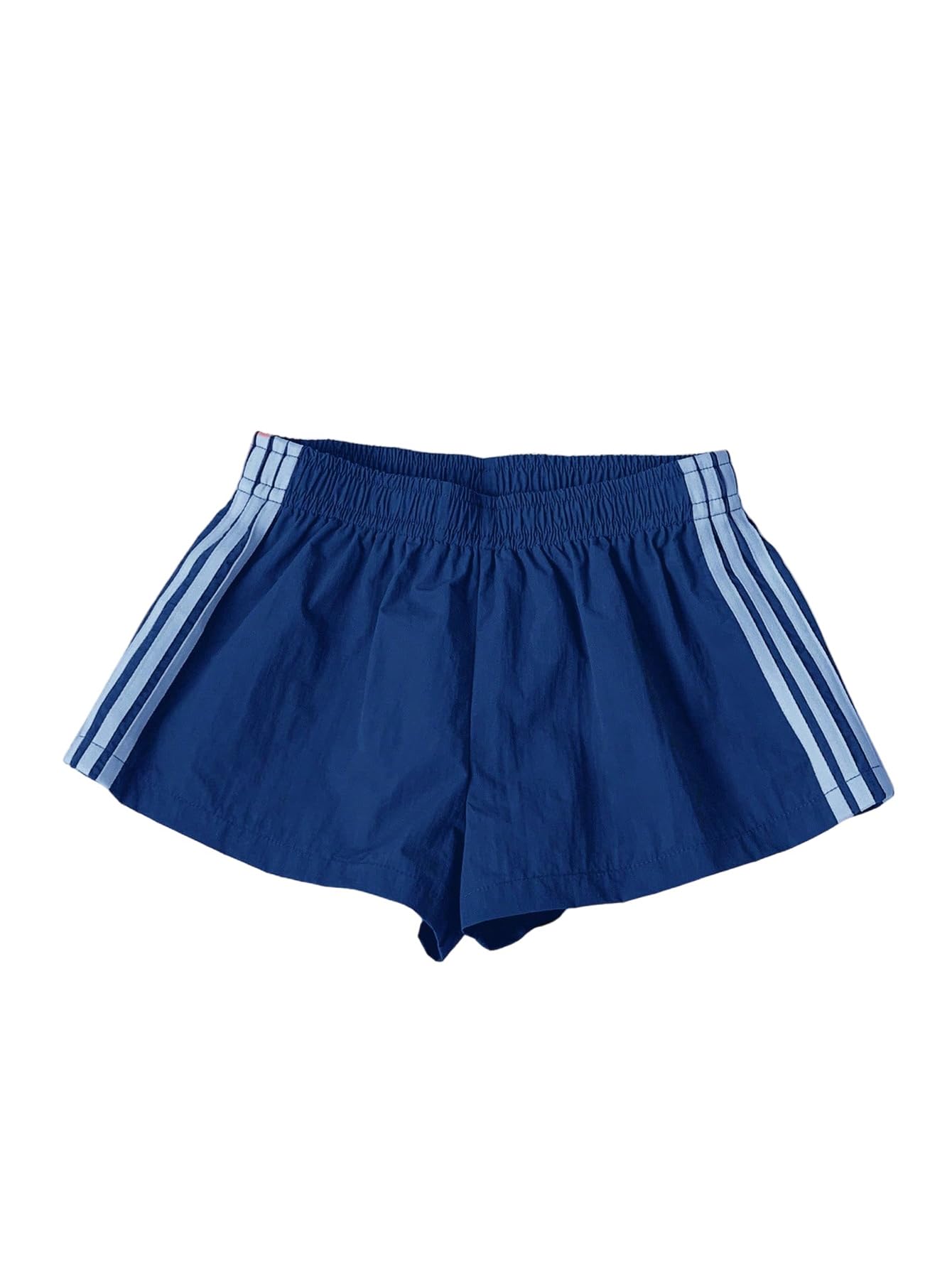 MakeMeChic Women's Striped Summer Shorts Workout Running Shorts Mini Micro Sweat Track Shorts Gym Athletic Wear