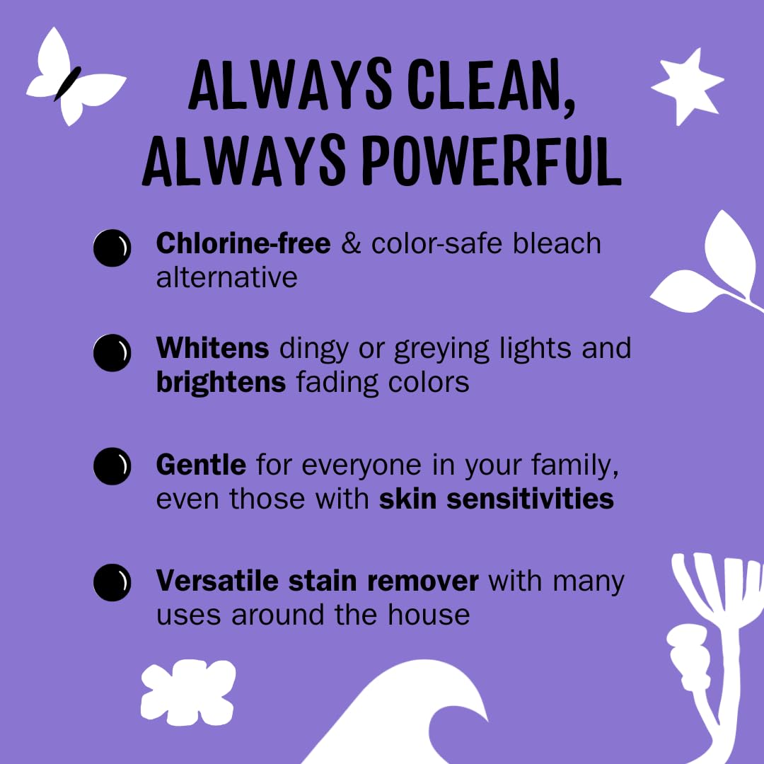 Molly's Suds Oxygen Whitener | Powerful Bleach Alternative, Chlorine Free & Color Safe | Brightens Whites and Removes Stains (Pure Lemon Essential Oil - 79 oz)