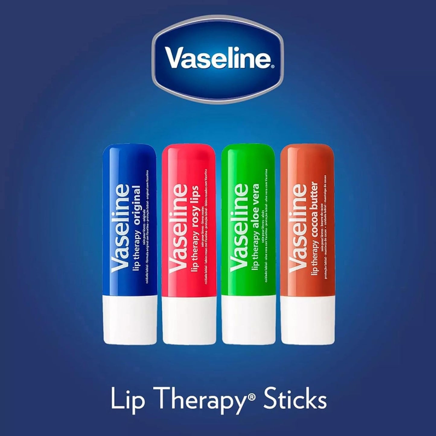 Vaseline Lip Rosy, Fast-Acting Nourishment, Ideal for Chapped, Dry, Cracked, or Damaged Lips, Lip Balm,12 Sticks, 1 Box