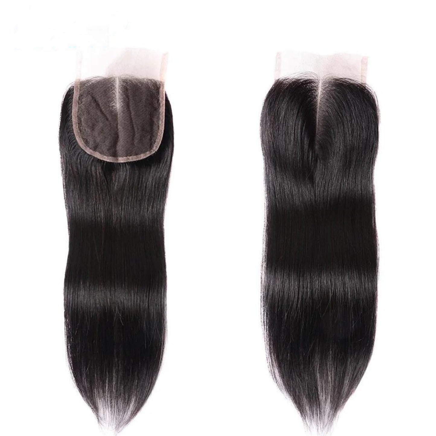 Straight 4 Bundles With Closure Human Hair 18 20 22 24+16 Inch 100% Unprocessed Black Brazilian Hair Extensions Pre Plucked With Baby Hair 4X4 HD Lace Closure