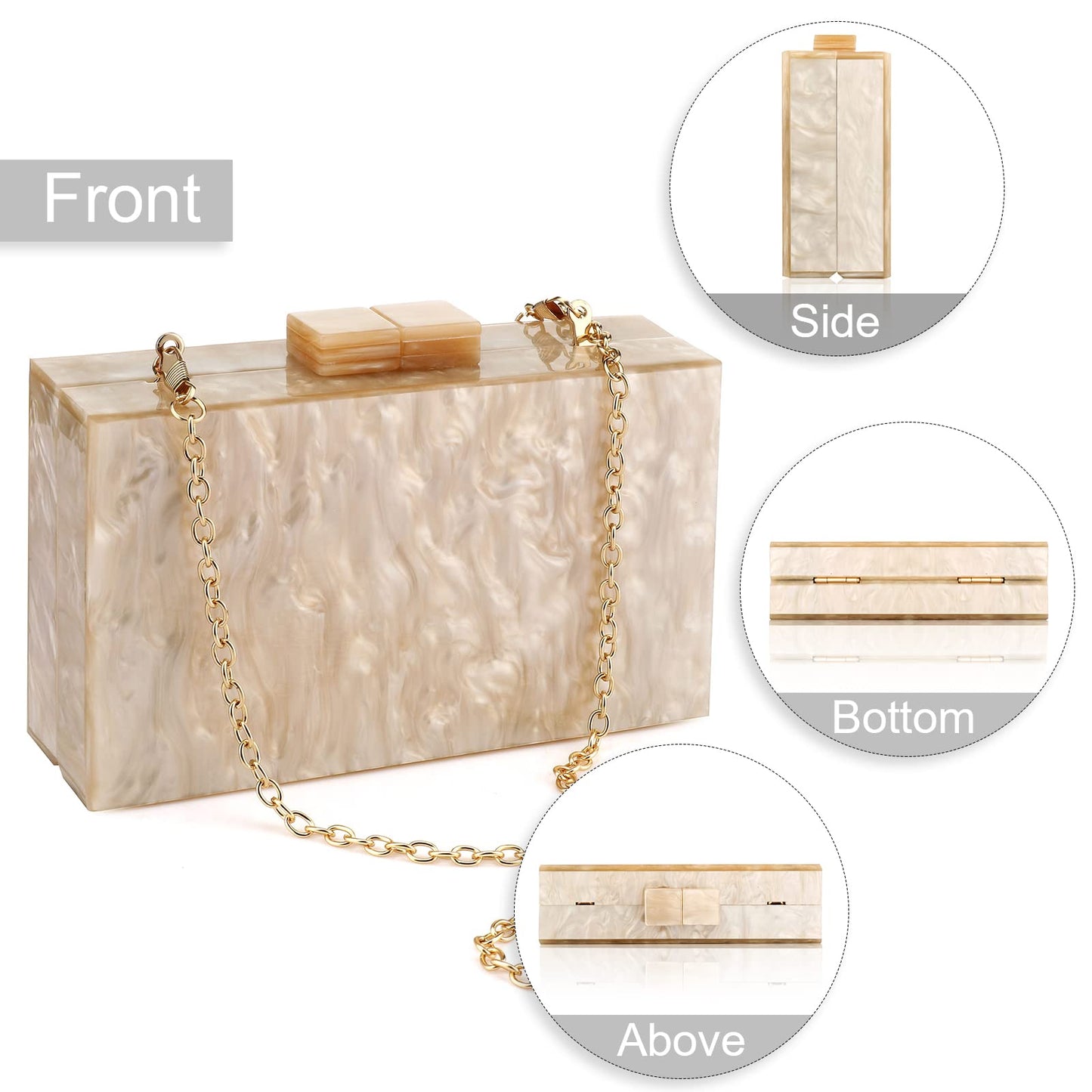 Gets Acrylic Clutch Purses for Women with Marbling Purses and Handbags Elegant Banquet Evening Crossbody Bag