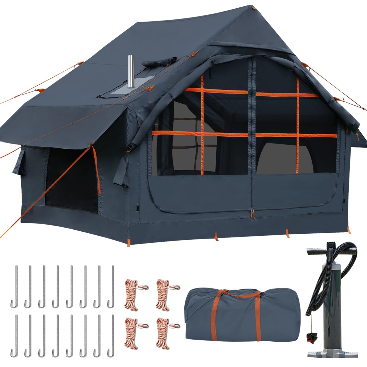 Inflatable Tents for Camping,Easy Blow Up Tent with Hand Pump,4 Seasons Waterproof Air Inflatable Camping Tent House for Family Weekend Camping