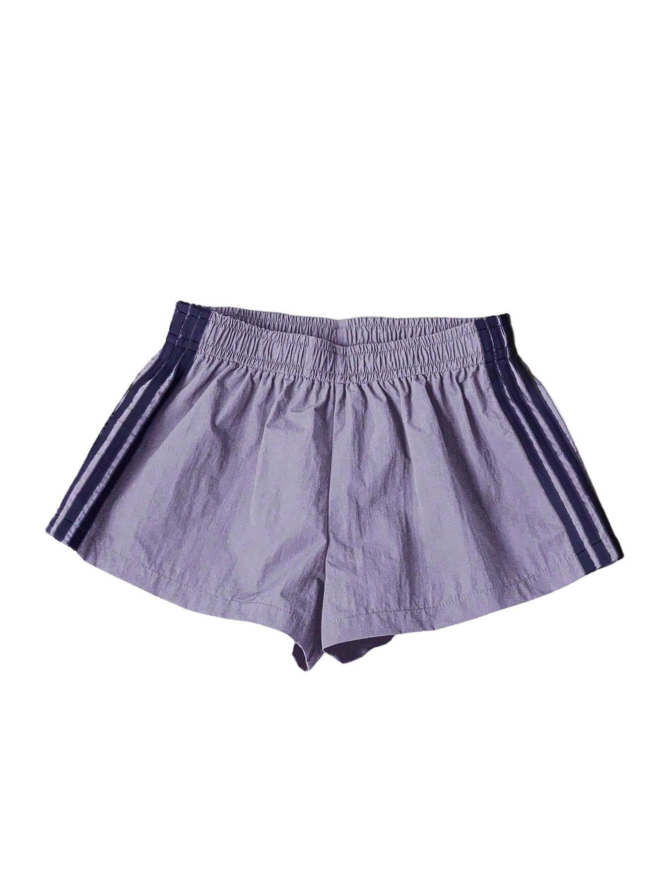 MakeMeChic Women's Striped Summer Shorts Workout Running Shorts Mini Micro Sweat Track Shorts Gym Athletic Wear