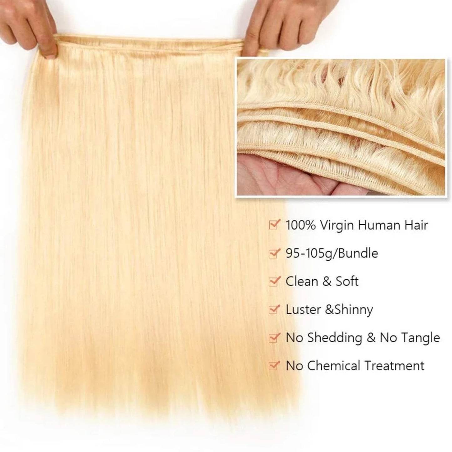 Straight 4 Bundles With Closure Human Hair 18 20 22 24+16 Inch 100% Unprocessed Black Brazilian Hair Extensions Pre Plucked With Baby Hair 4X4 HD Lace Closure