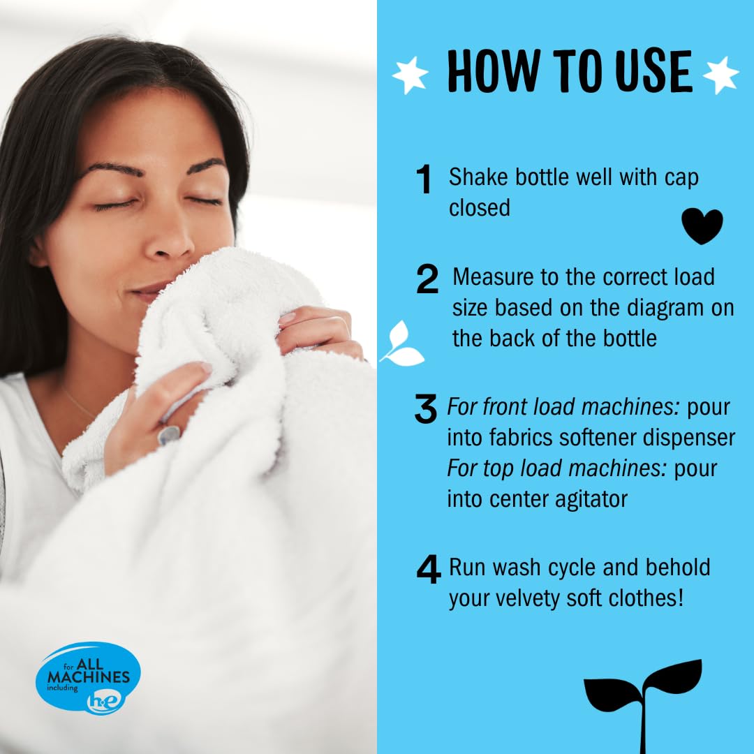 Molly’s Suds Fabric Softener Liquid for Sensitive Skin | Vinegar-Powered, Infused with Essential Oils | Fights Static, Reduces Wrinkles, Deodorizes | Ocean Mist, 50 Loads