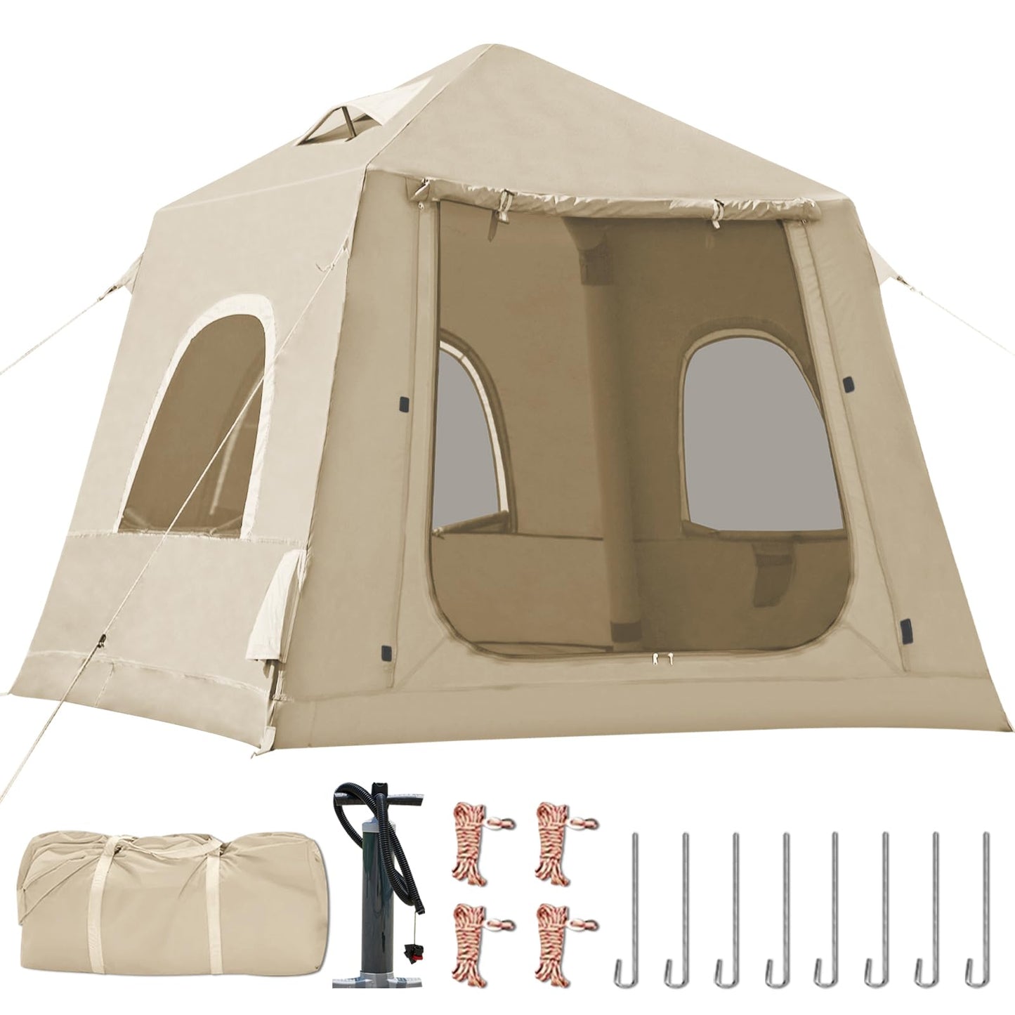 Inflatable Tents for Camping,Easy Blow Up Tent with Hand Pump,4 Seasons Waterproof Air Inflatable Camping Tent House for Family Weekend Camping