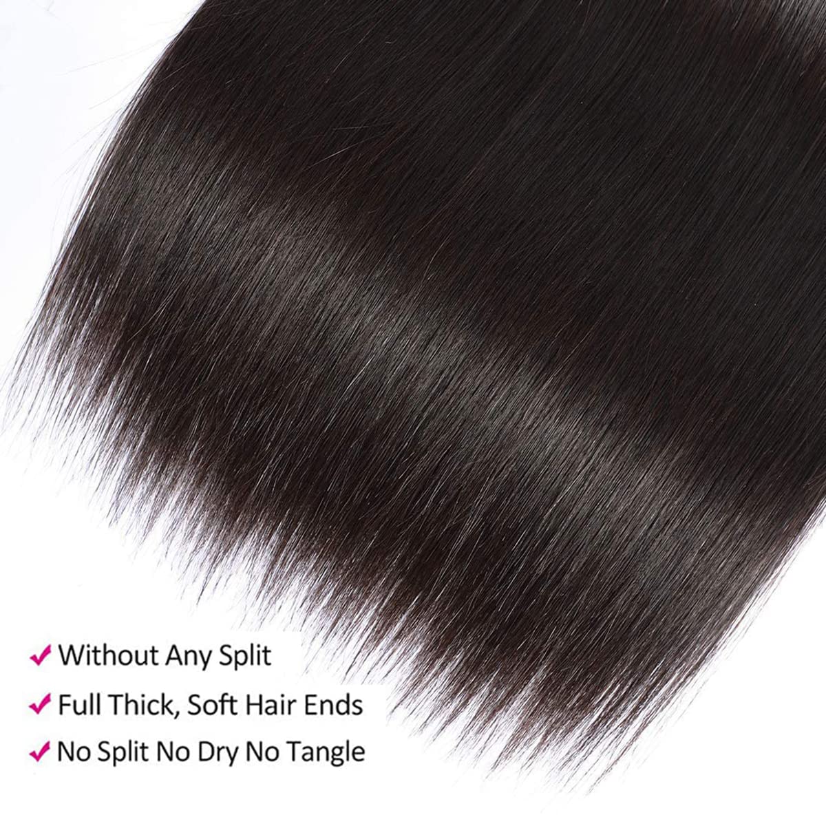 Straight 4 Bundles With Closure Human Hair 18 20 22 24+16 Inch 100% Unprocessed Black Brazilian Hair Extensions Pre Plucked With Baby Hair 4X4 HD Lace Closure
