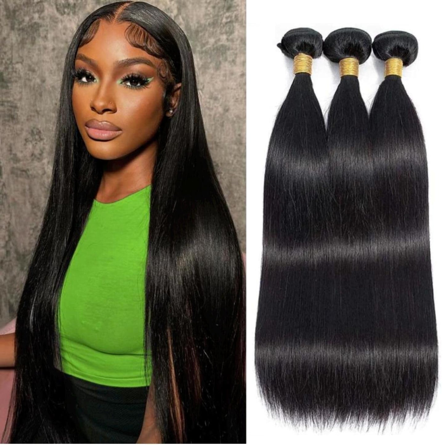 Straight 4 Bundles With Closure Human Hair 18 20 22 24+16 Inch 100% Unprocessed Black Brazilian Hair Extensions Pre Plucked With Baby Hair 4X4 HD Lace Closure