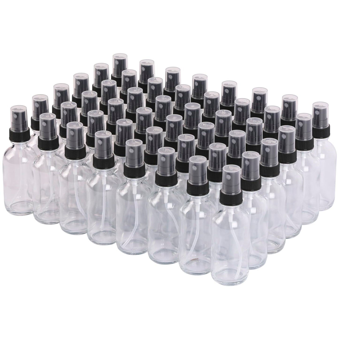 NOOEEISS Amber Glass Small Spray Bottle 2 oz 24 Packs,Fine Mist Sprayer Small Clear Bottles,Refillable Containers mini spray bottles for Cleaning Solutions and Skin Care (Amber 24pcs)