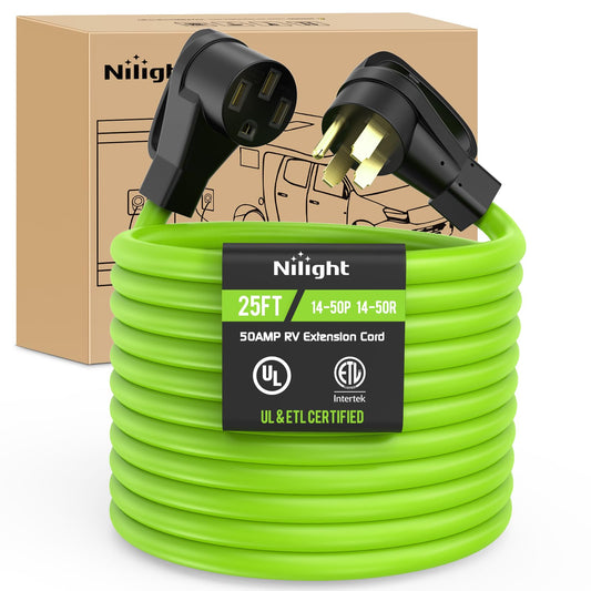 Nilight 30 Amp 100FT Generator Extension Cord 125/250V 7500 Watt Heavy Duty 10 Gauge Pure Copper STW Wire ETL Listed 4 Prong L14-30P L14-30R Cable for RV Camper Outdoor Use
