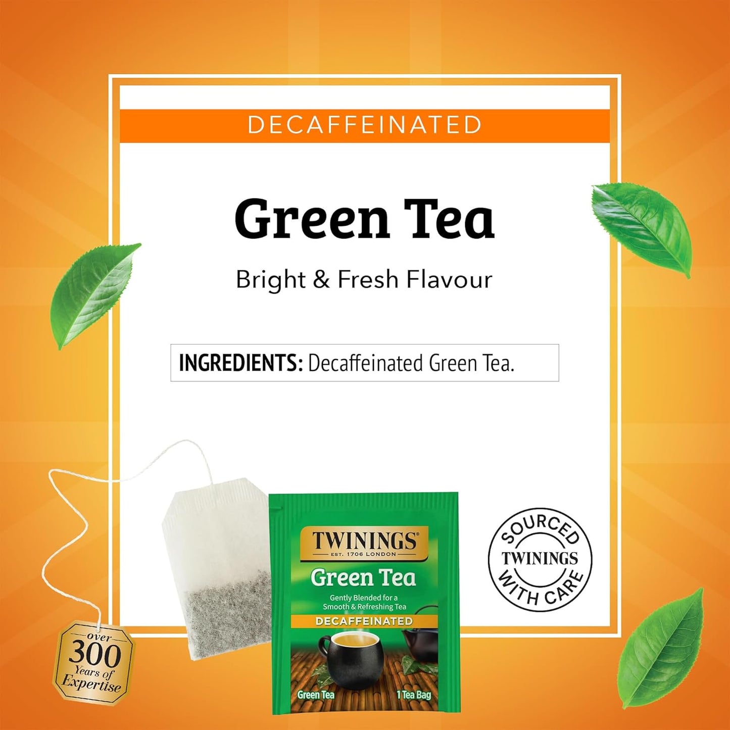 Twinings Pure Green Tea Individually Wrapped Bags, 100 Count (Pack of 1), Smooth & Refreshing, Caffeinated, Enjoy Hot or Iced, 100 Teabags