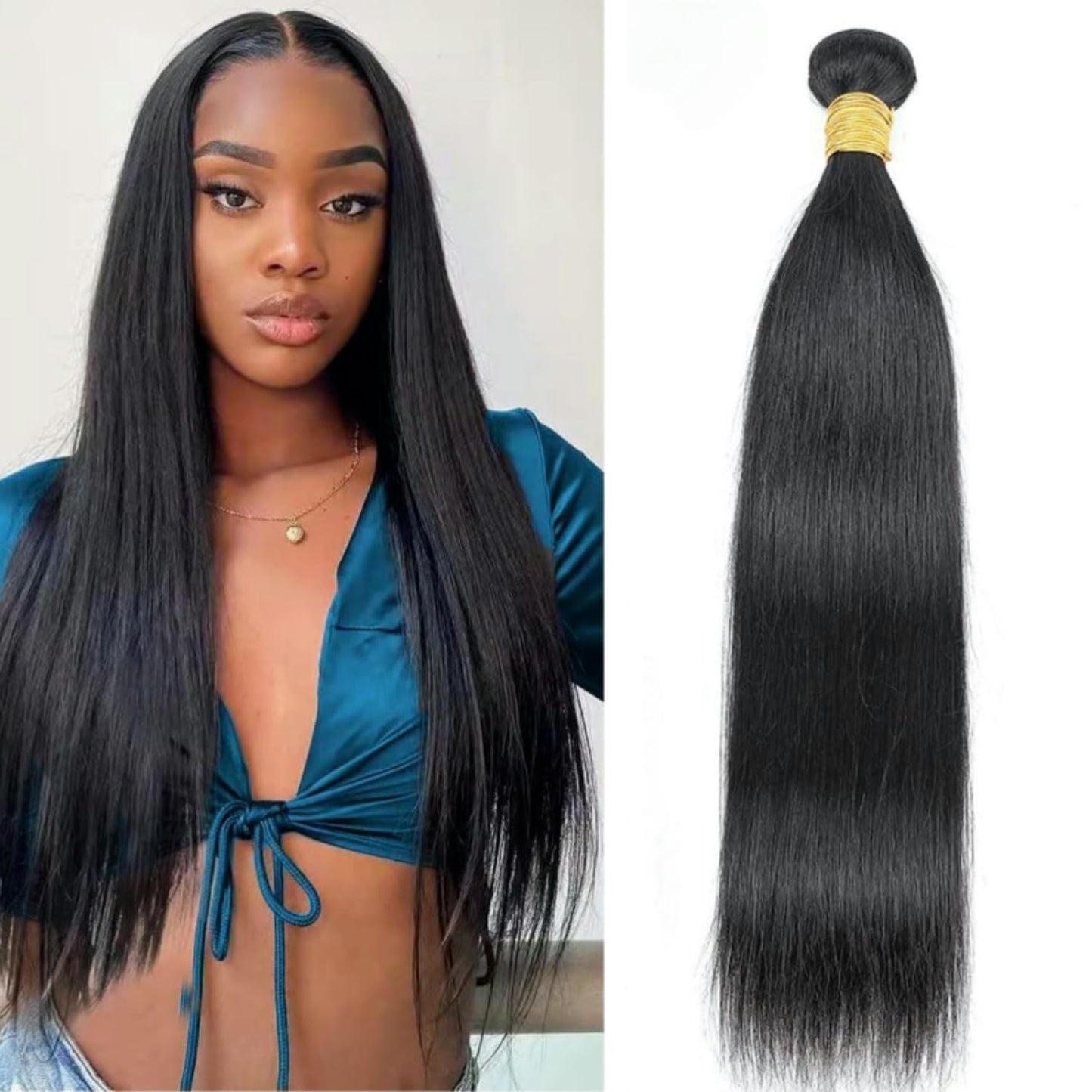 Straight 4 Bundles With Closure Human Hair 18 20 22 24+16 Inch 100% Unprocessed Black Brazilian Hair Extensions Pre Plucked With Baby Hair 4X4 HD Lace Closure