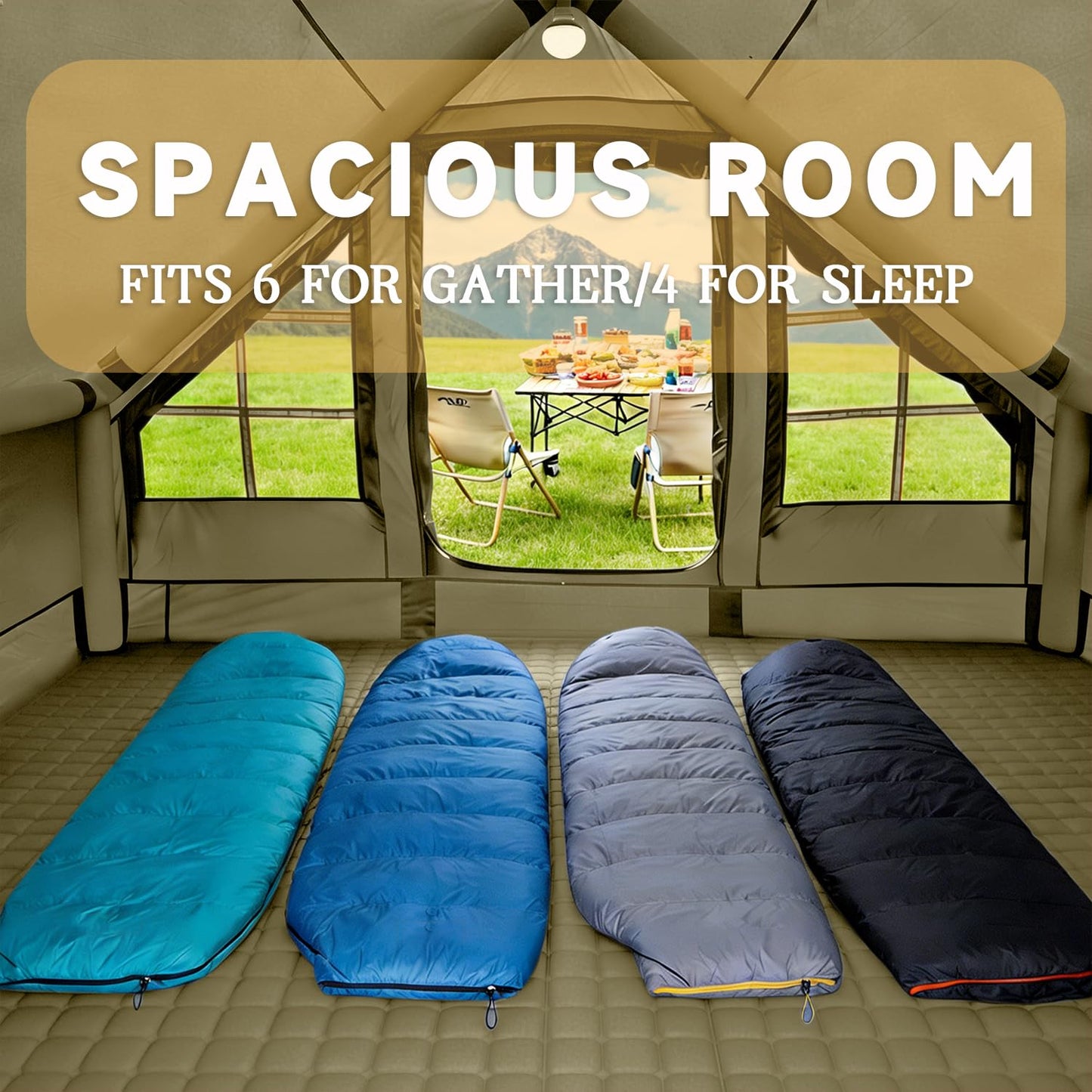 Inflatable Tents for Camping,Easy Blow Up Tent with Hand Pump,4 Seasons Waterproof Air Inflatable Camping Tent House for Family Weekend Camping