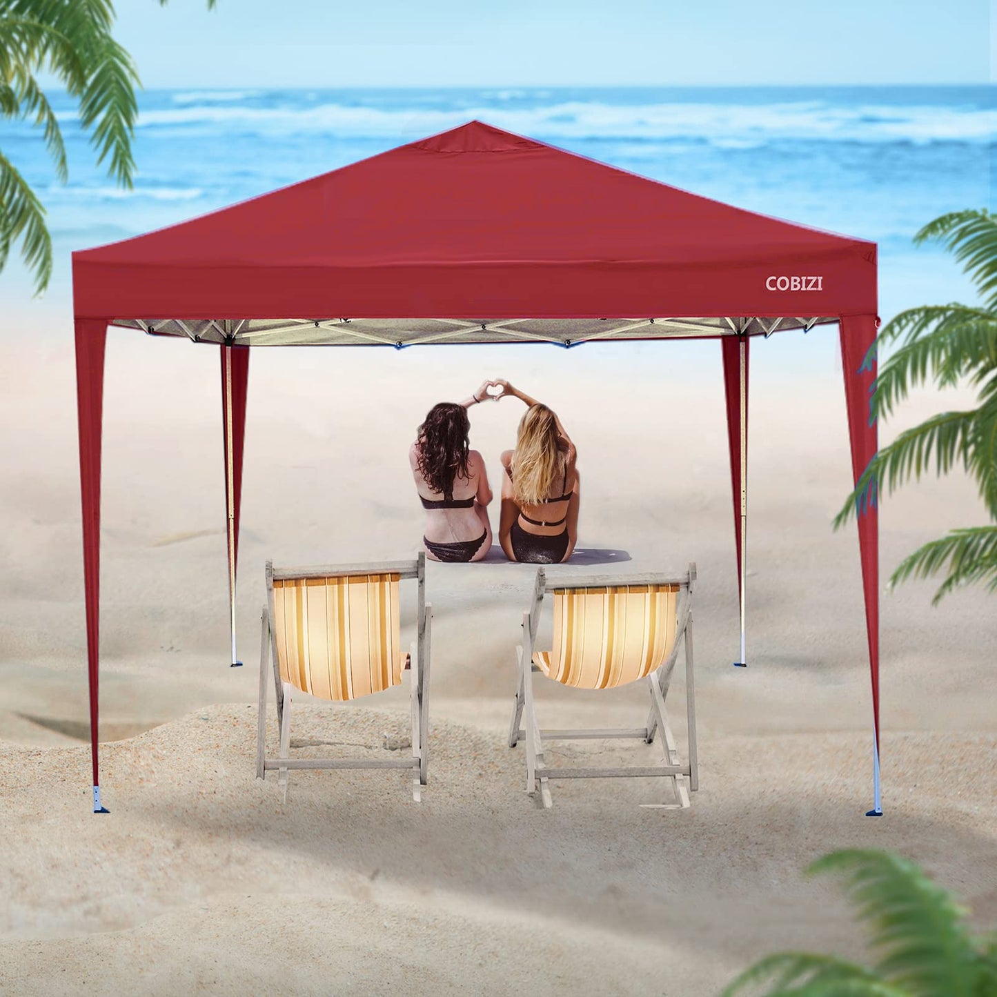 COBIZI 10x20 Pop Up Canopy Tent, Outdoor Party Tent with 4 Sidewalls, 1 Person Easy Set up, Tents for Parties with Fluorescent Strip & 4 Sandbags, Waterproof UPF50+, 3 Adjustable Height, Gray