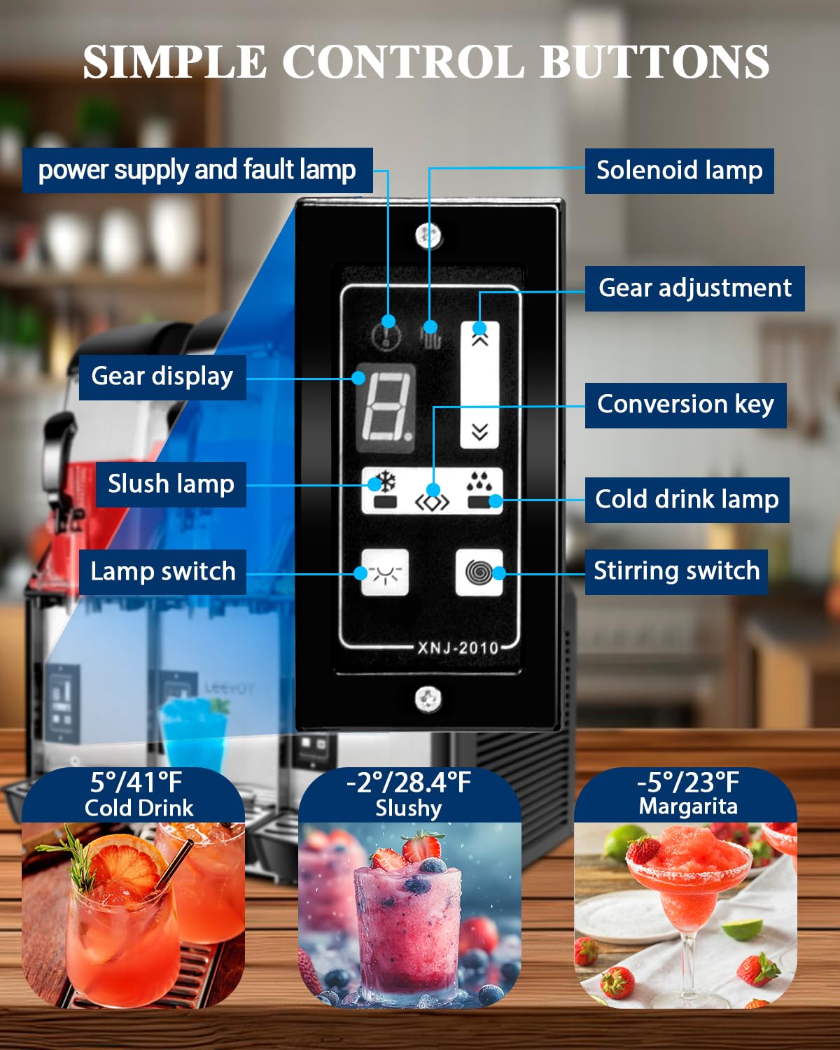 12Lx 3 Tanks Slushy Machine Commercial, Triple Tank Industrial Slushie & Margarita Machine, Large Frozen Drinks Machine to Make Frozen Cocktail, Slush and More for Bar, Restaurant, Party, Event