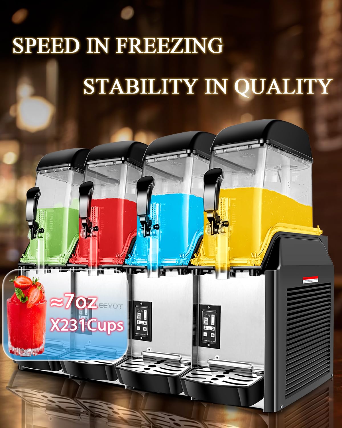 12Lx 3 Tanks Slushy Machine Commercial, Triple Tank Industrial Slushie & Margarita Machine, Large Frozen Drinks Machine to Make Frozen Cocktail, Slush and More for Bar, Restaurant, Party, Event