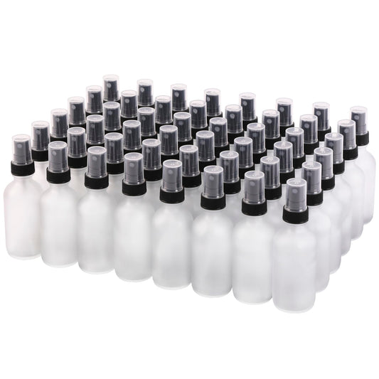 NOOEEISS Amber Glass Small Spray Bottle 2 oz 24 Packs,Fine Mist Sprayer Small Clear Bottles,Refillable Containers mini spray bottles for Cleaning Solutions and Skin Care (Amber 24pcs)