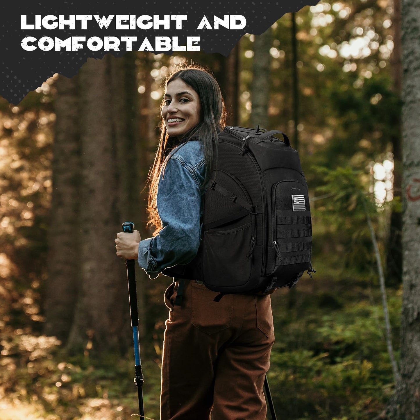 Maelstrom Tactical Backpack for Men, Water Resistant 40L Military Backpack, for Hiking, Camping, Gym with Molle System (Khaki)