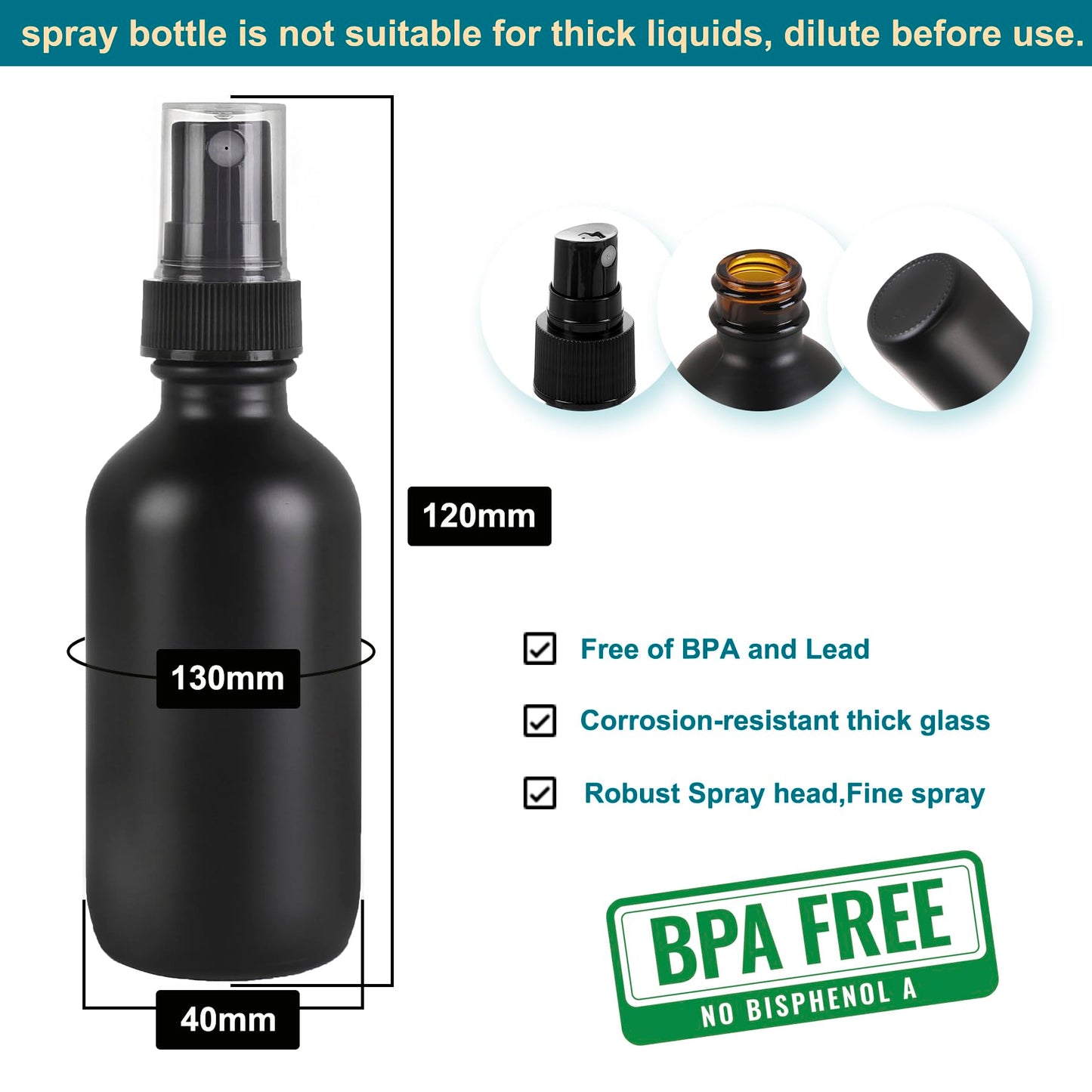 NOOEEISS Amber Glass Small Spray Bottle 2 oz 24 Packs,Fine Mist Sprayer Small Clear Bottles,Refillable Containers mini spray bottles for Cleaning Solutions and Skin Care (Amber 24pcs)