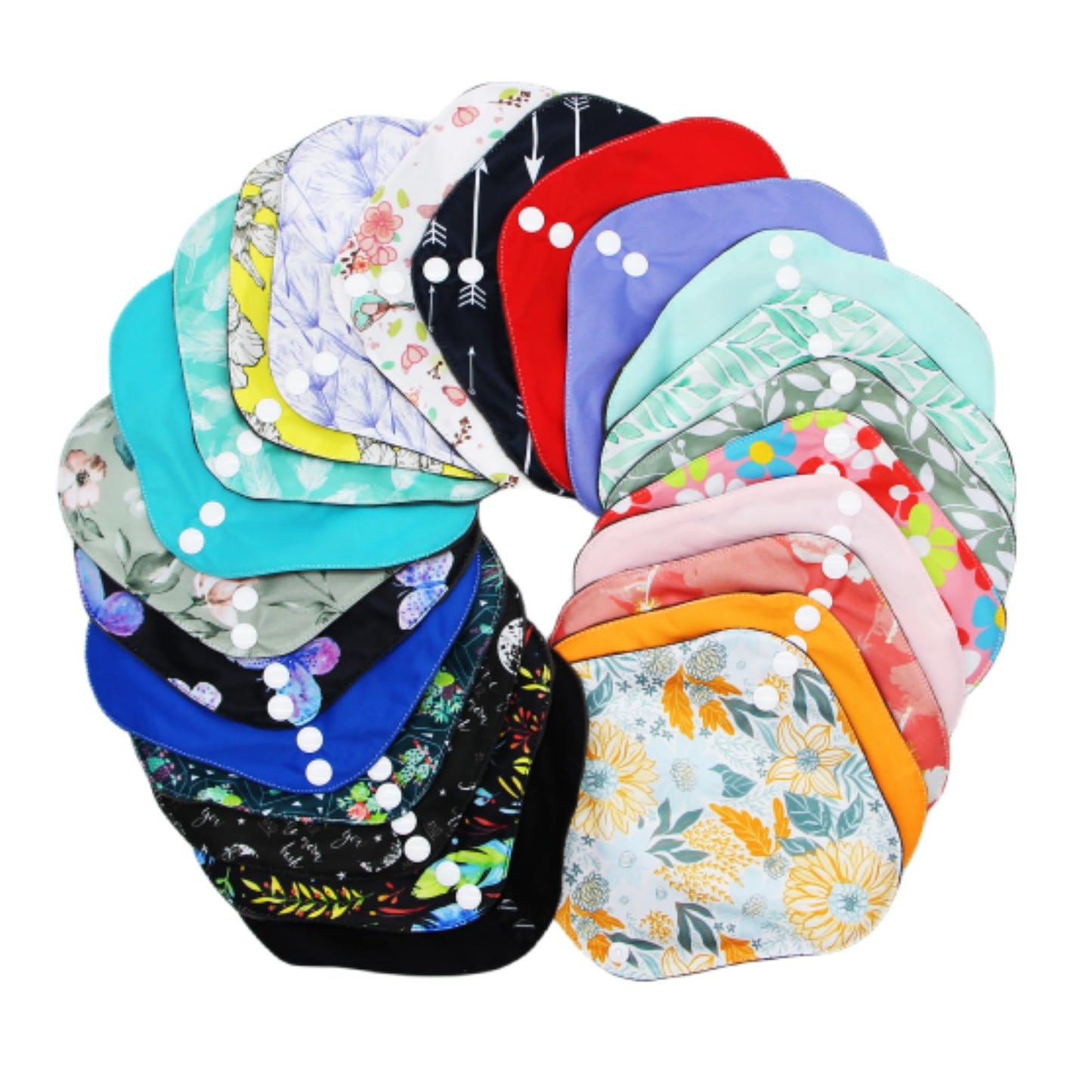 Large Random Prints Reusable Cloth Menstrual Pads Waterproof Sanitary Pads (5randompads)