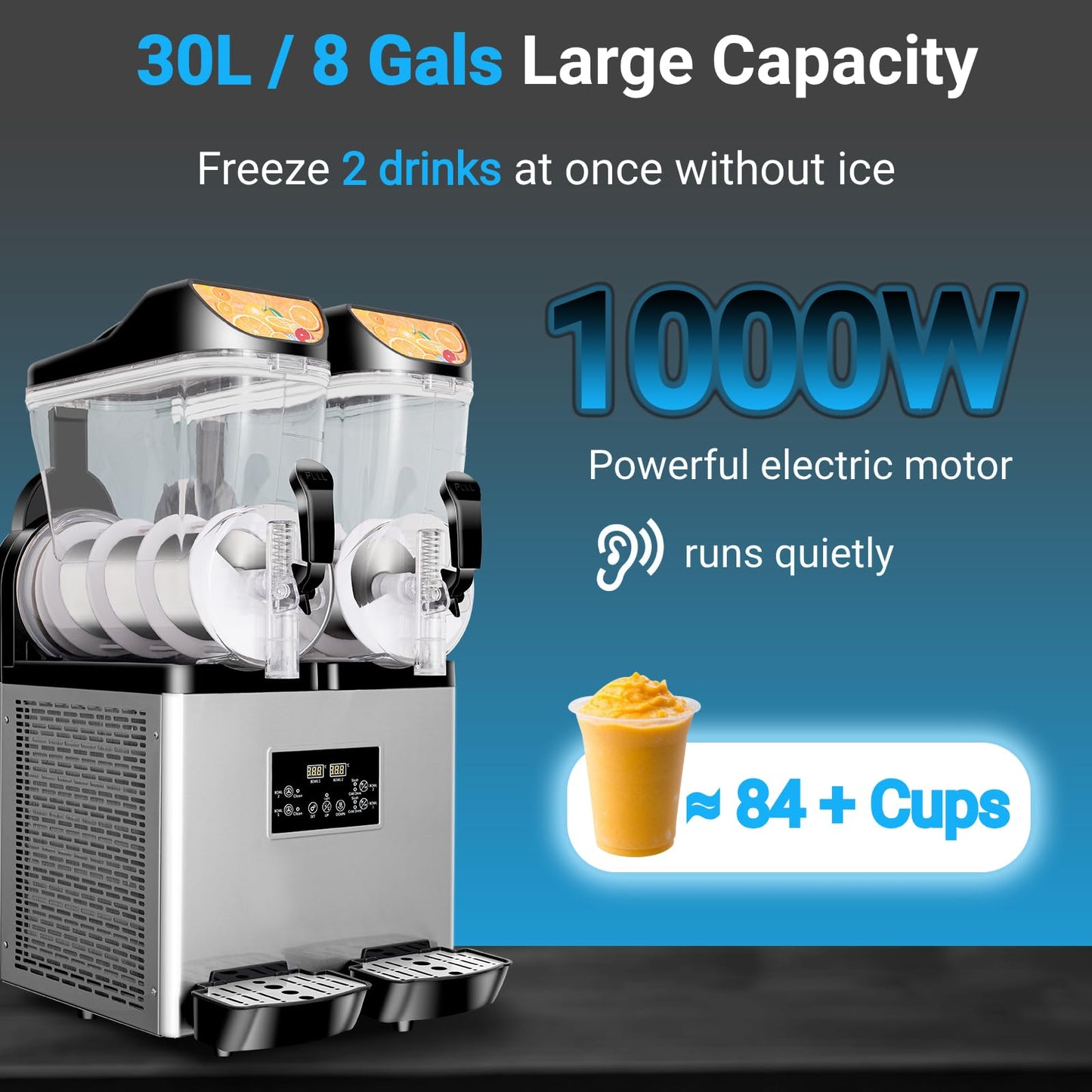 12Lx 3 Tanks Slushy Machine Commercial, Triple Tank Industrial Slushie & Margarita Machine, Large Frozen Drinks Machine to Make Frozen Cocktail, Slush and More for Bar, Restaurant, Party, Event