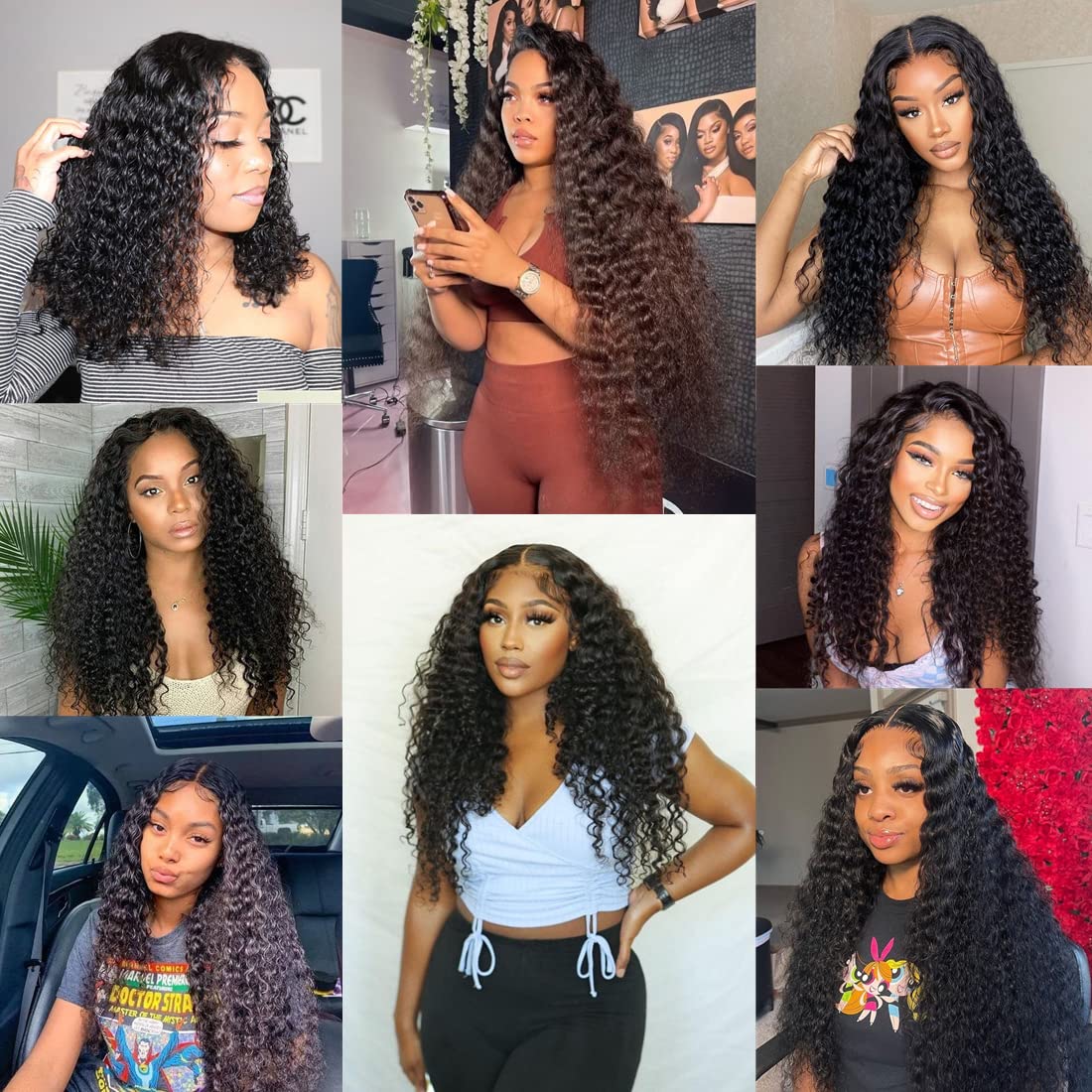Closure with Bundles (16 18 20 22+14 Closure) Free Part Deep Wave 4 Bundles with 4x4 Lace Closure 100% Unprocessed Brazilian Virgin Remy Hair Curly Bundles Hair Extension Double Weft Natural Color