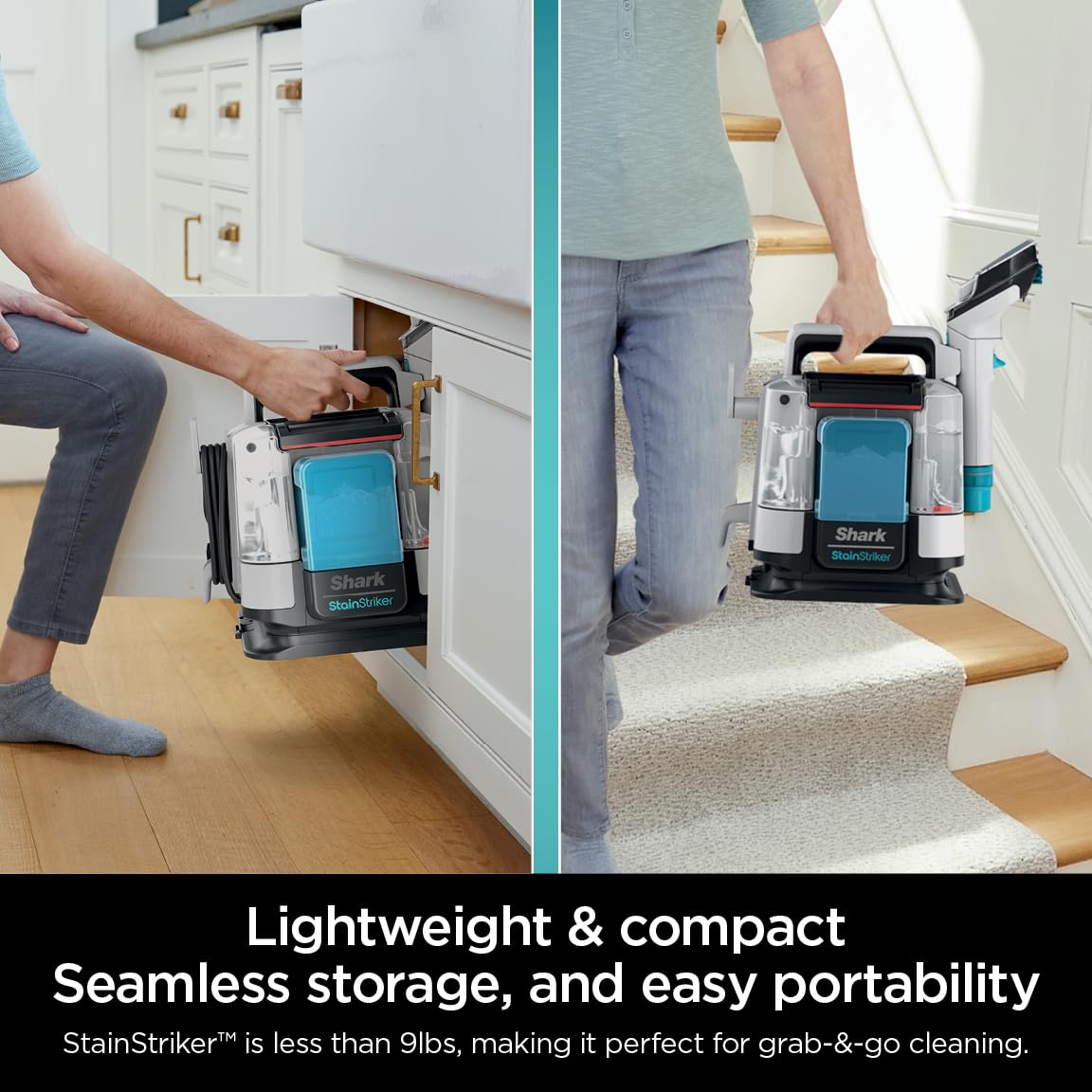 Shark StainStriker Portable Carpet Upholstery & Area Rug Cleaner, Stain & Odor Remover, Perfect for Car Interiors, Nordic Blue, PX202BRN