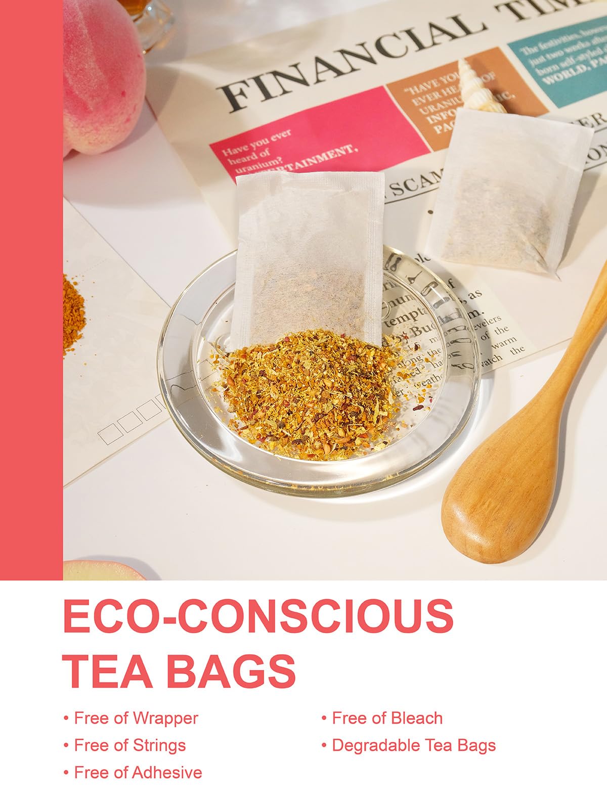TeeLux Chamomile Tea Bags, 1.5g/bag, Pure Natural Chamomile Flowers Herbal Tea, Caffeine Free, 100 Count