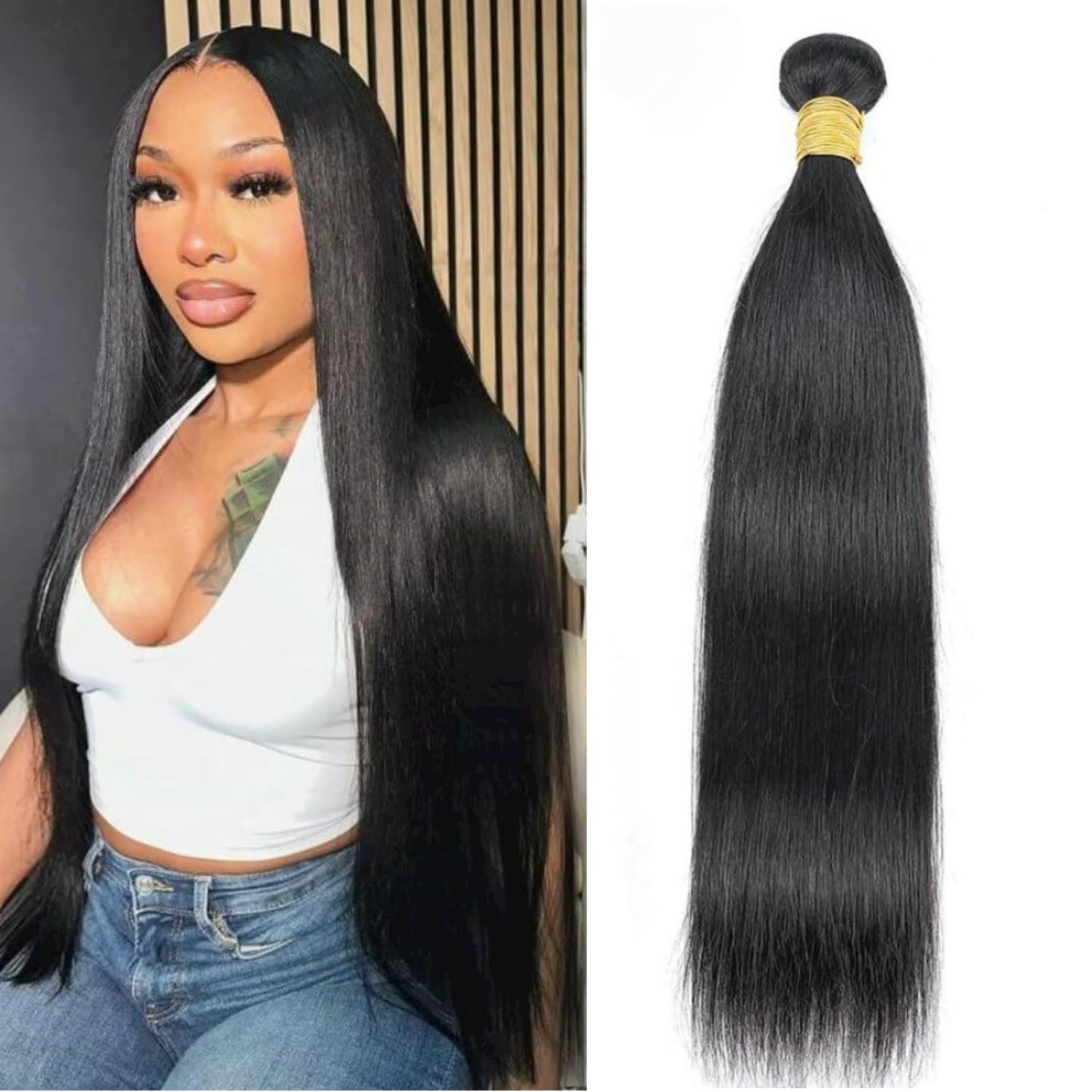 Straight 4 Bundles With Closure Human Hair 18 20 22 24+16 Inch 100% Unprocessed Black Brazilian Hair Extensions Pre Plucked With Baby Hair 4X4 HD Lace Closure