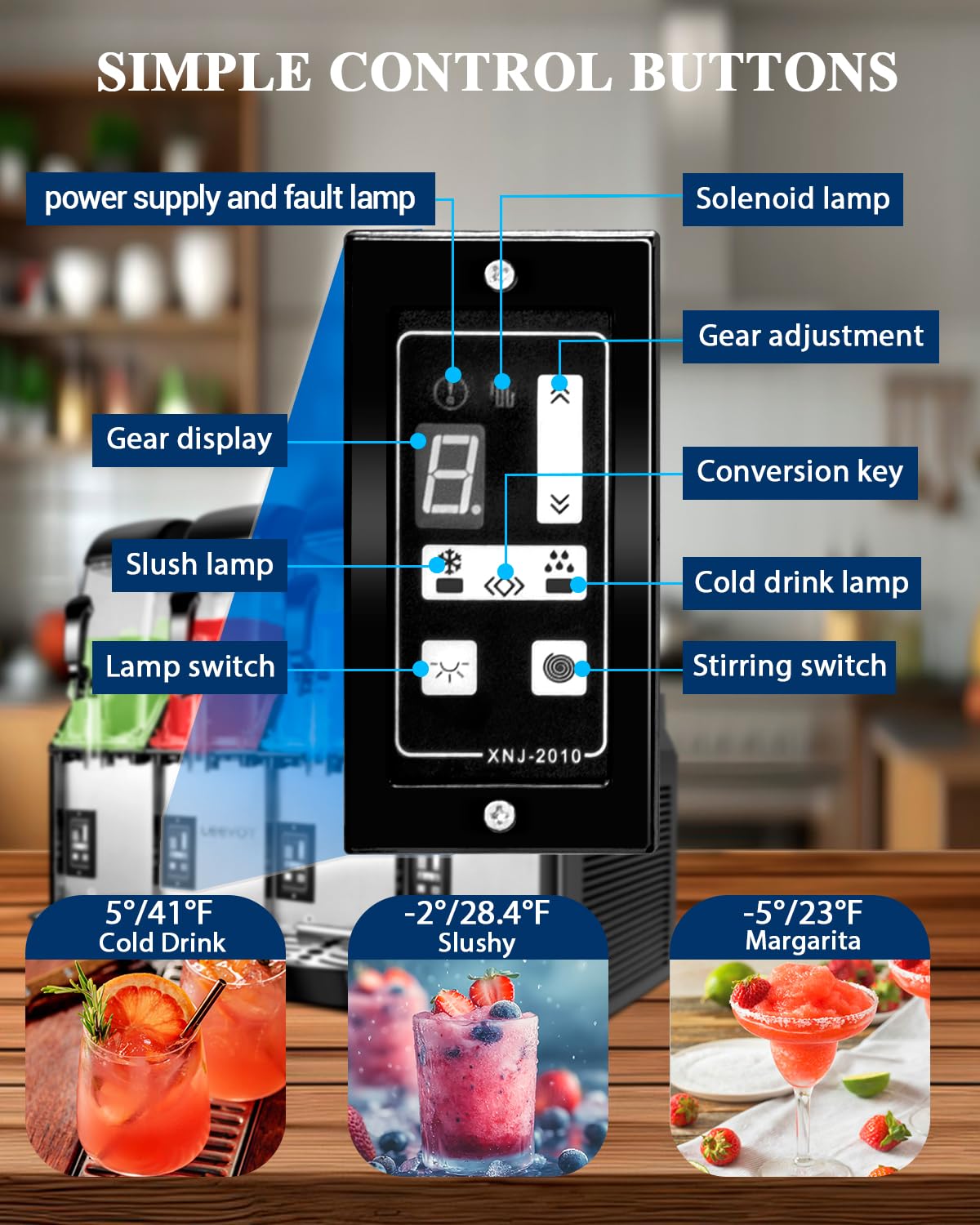 12Lx 3 Tanks Slushy Machine Commercial, Triple Tank Industrial Slushie & Margarita Machine, Large Frozen Drinks Machine to Make Frozen Cocktail, Slush and More for Bar, Restaurant, Party, Event
