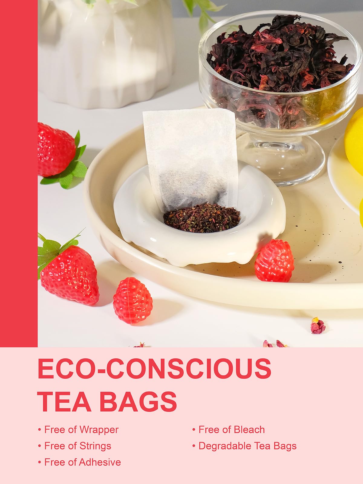TeeLux Chamomile Tea Bags, 1.5g/bag, Pure Natural Chamomile Flowers Herbal Tea, Caffeine Free, 100 Count