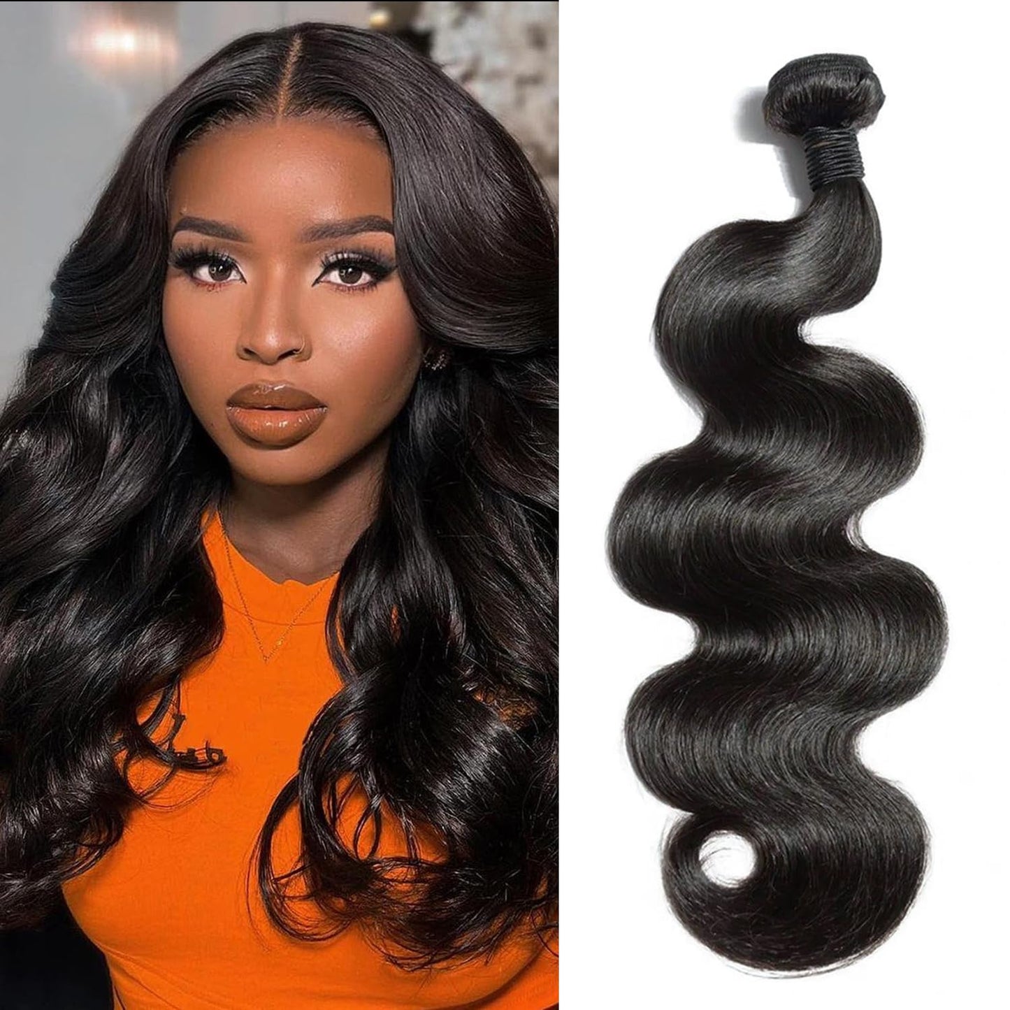 15A Body Wave Bundles Human Hair 16 18 20 Inch 100% Unprocessed Virgin Brazilian 3 Body Wave Bundles Human Hair 300g Human Hair Bundles Hair Extensions Natural Color(16 18 20 Inch)