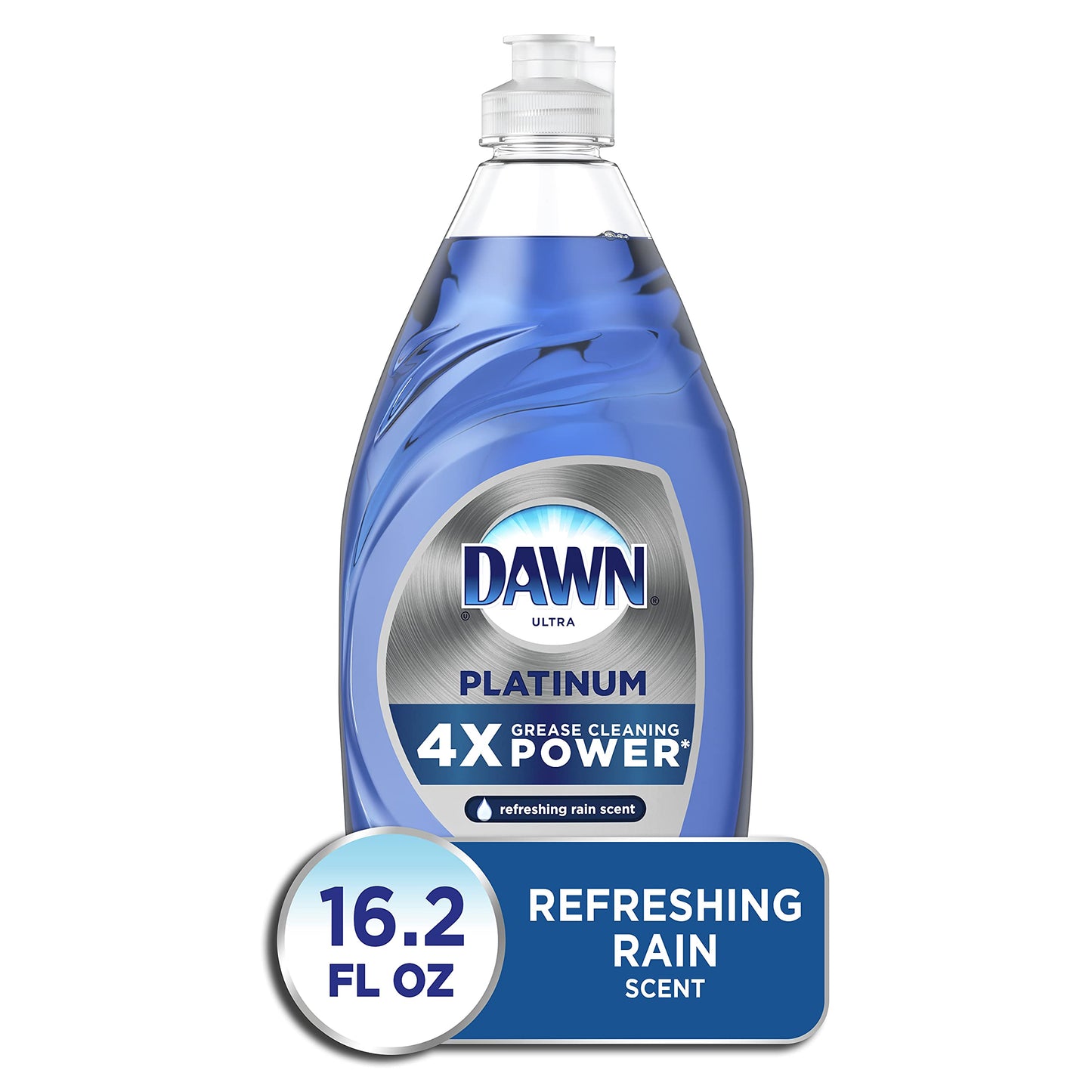 Dawn Platinum Refill Jug Dish Soap, Fresh Rain Scent Liquid Dishwashing Detergent Powerful Dawn Dish Soap for Tough Grease Removal Dishwashing Liquid Value Pack, 51.5 oz (Pack of 2)
