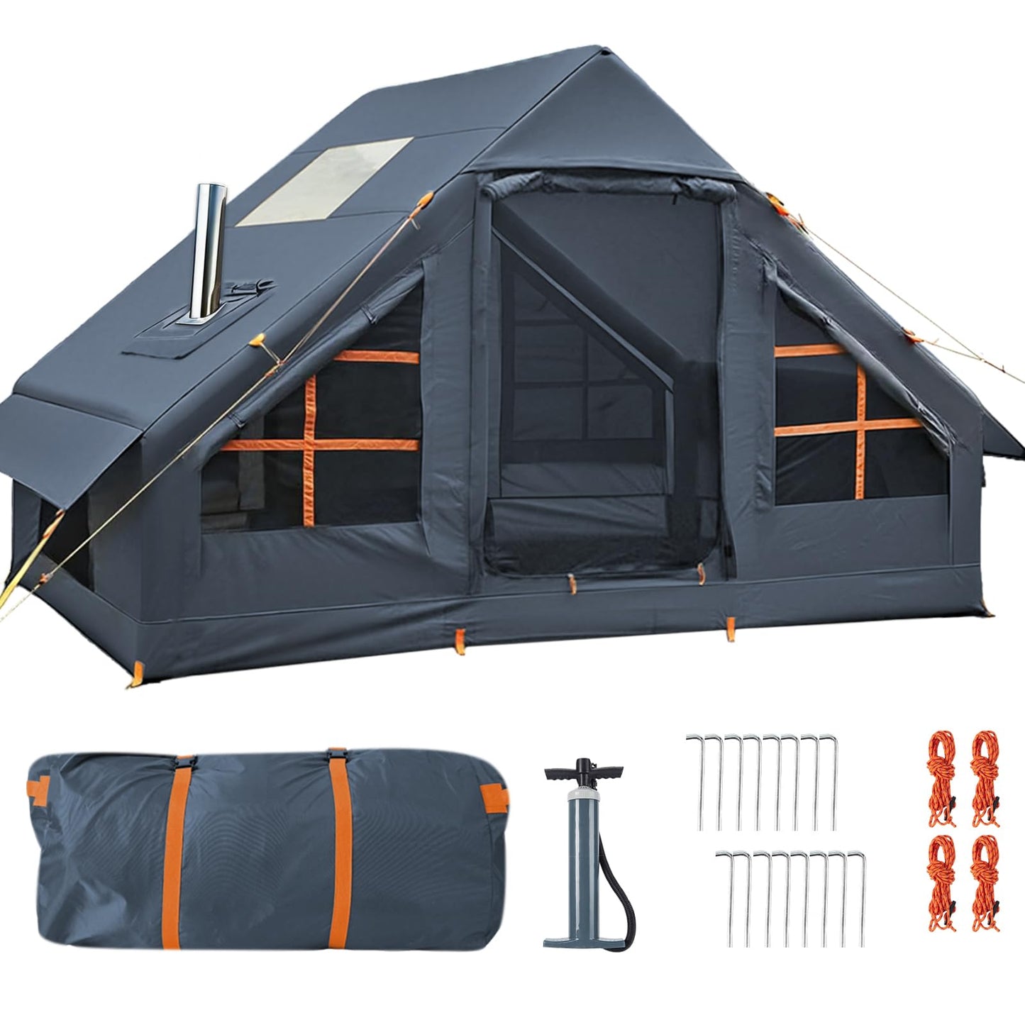 Inflatable Tents for Camping,Easy Blow Up Tent with Hand Pump,4 Seasons Waterproof Air Inflatable Camping Tent House for Family Weekend Camping