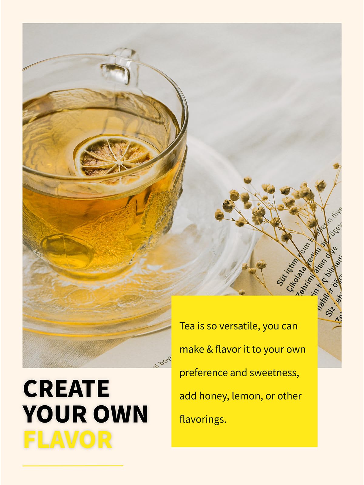 TeeLux Chamomile Tea Bags, 1.5g/bag, Pure Natural Chamomile Flowers Herbal Tea, Caffeine Free, 100 Count