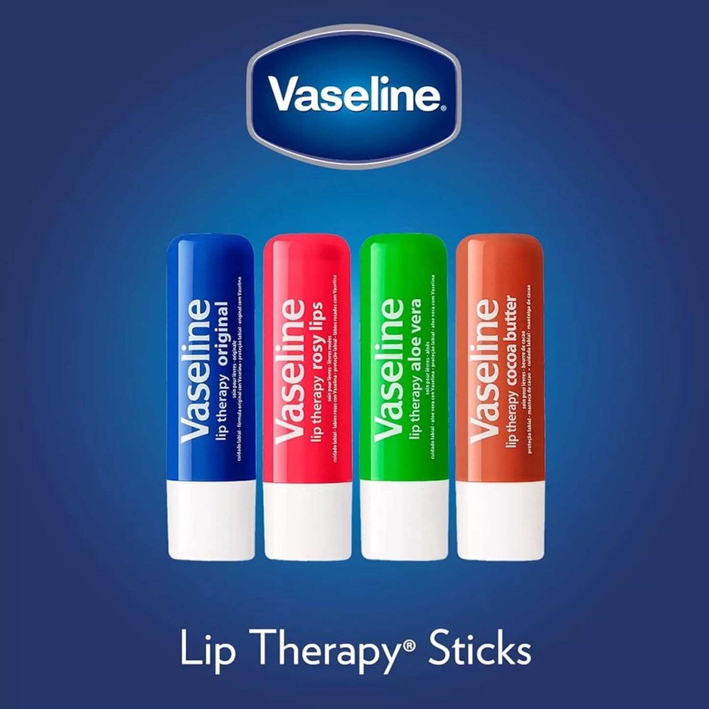 Vaseline Lip Rosy, Fast-Acting Nourishment, Ideal for Chapped, Dry, Cracked, or Damaged Lips, Lip Balm,12 Sticks, 1 Box