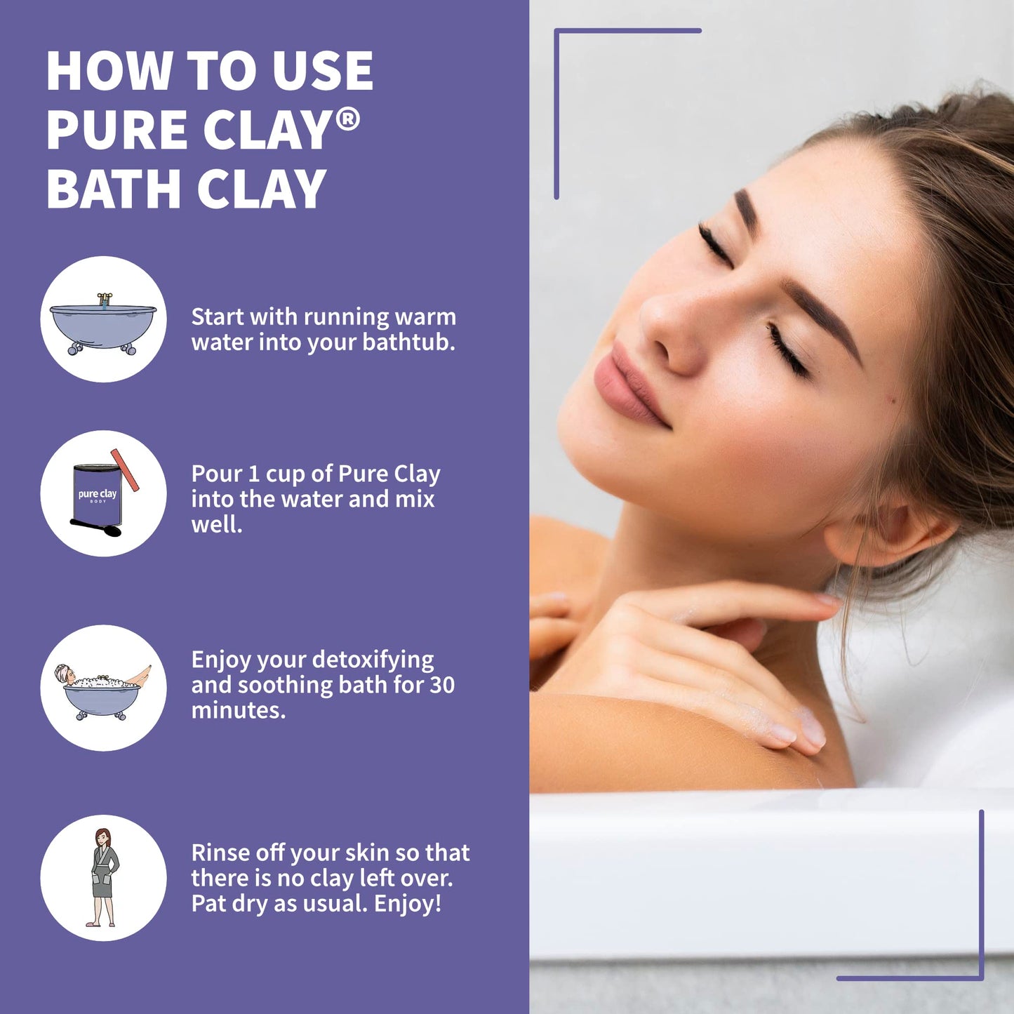 Pure Clay Detox | Therapeutic Grade Calcium Bentonite Clay Powder | GRAS-Affirmed | Indian Healing Face Mask | Deep Pore Cleansing | Body Wrap Hair Mask Bath | Ultra Fine | 16 oz | Acne Oily Skin Foot