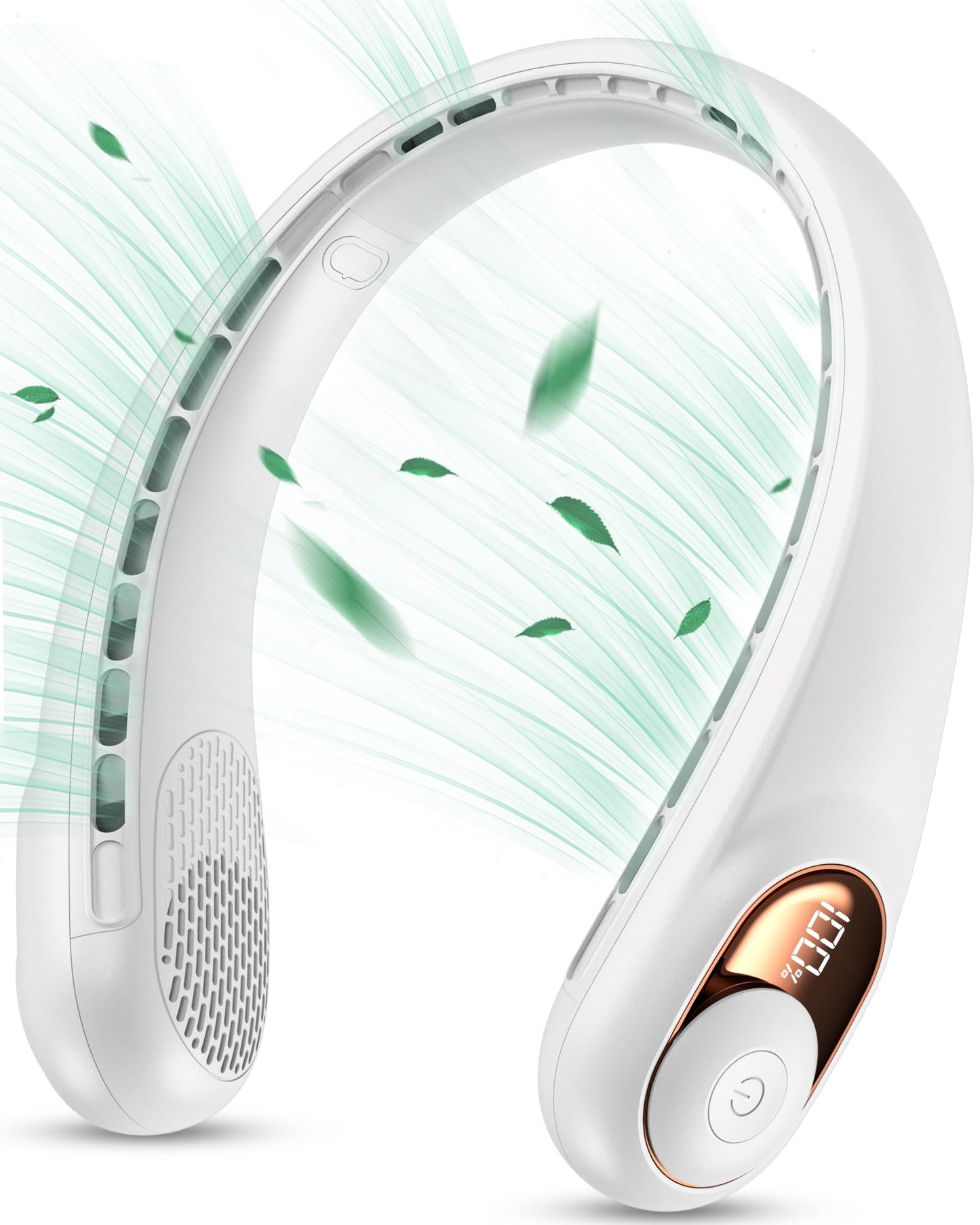 KIDEE Neck Fan, Bladeless Neck Fans Portable Rechargeable, Upgrade 360° Airflow, 3 Speeds, Headphone Design, 4000mAh Battery Operated Personal Wearable Fan Hands Free for Travel Indoor Outdoor