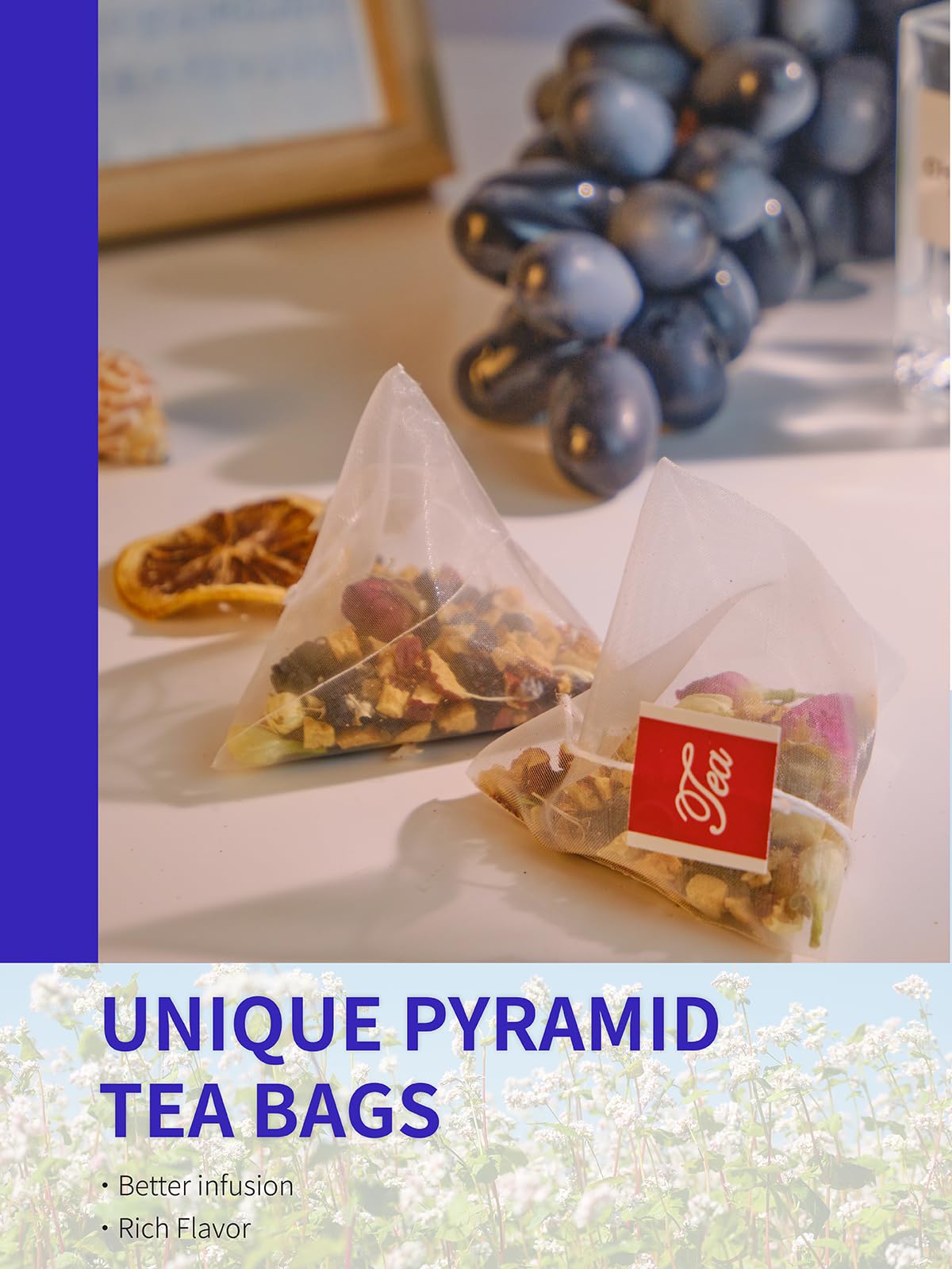 TeeLux Chamomile Tea Bags, 1.5g/bag, Pure Natural Chamomile Flowers Herbal Tea, Caffeine Free, 100 Count