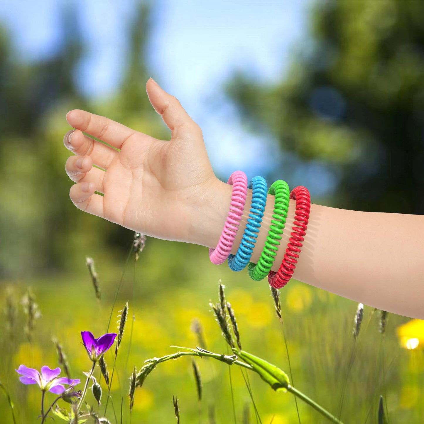 BuggyBands 60 Pack Mosquito Repellent Bracelets, Individually Wrapped Wristbands, DEET Free, Natural and Waterproof Bands, Camping Travel Essentials (60 Count (Pack of 1))