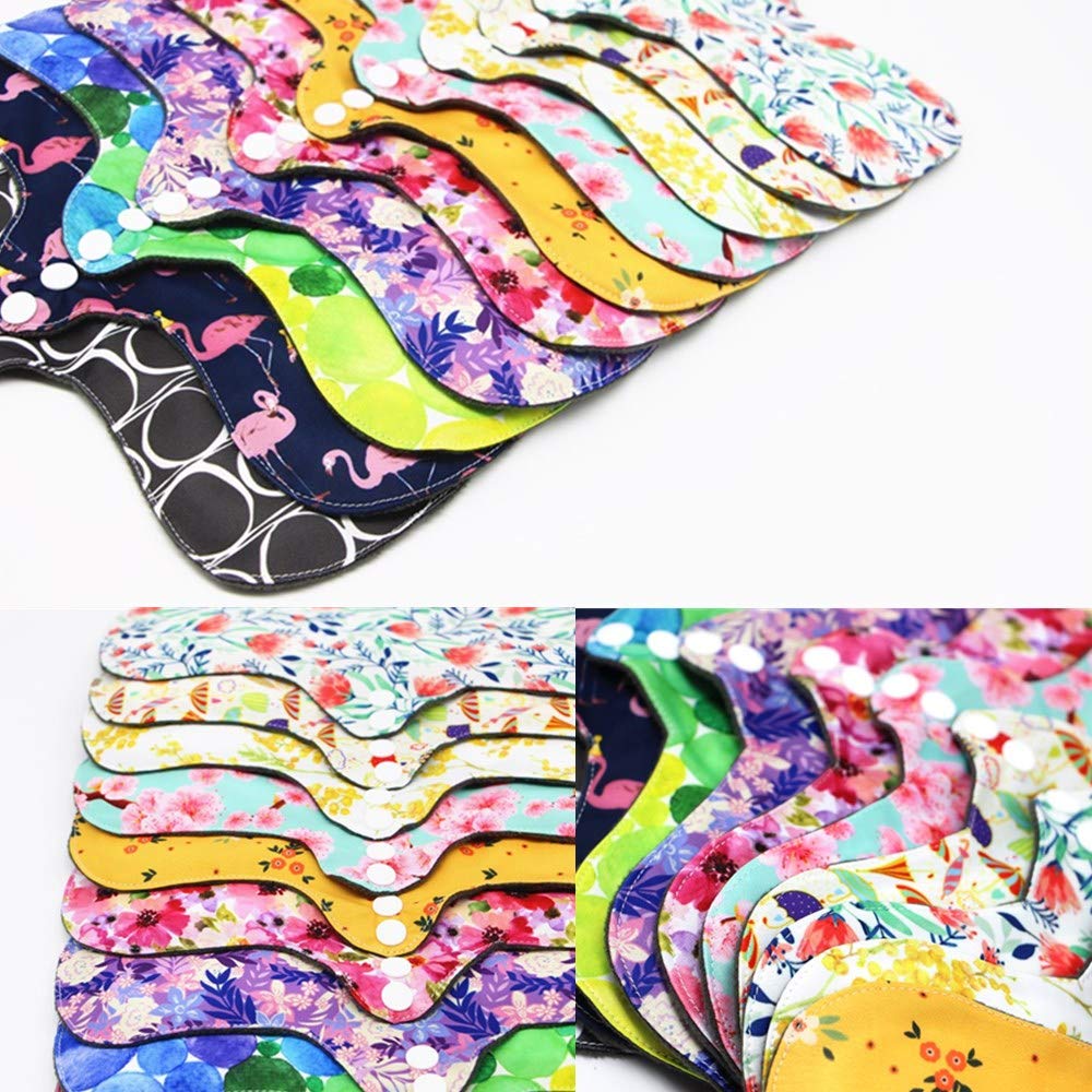 Large Random Prints Reusable Cloth Menstrual Pads Waterproof Sanitary Pads (5randompads)