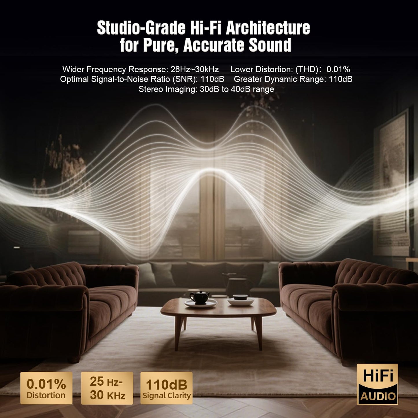 Flagship 5.3.4 Surround Sound System with Dolby Atmos, Soundbar with 2 Wireless Surrounds, 28Hz BassCoupling Tech, 800W Home Theater Sound Bar for Smart TV w/eARC, BT 5.4, Color: Brown