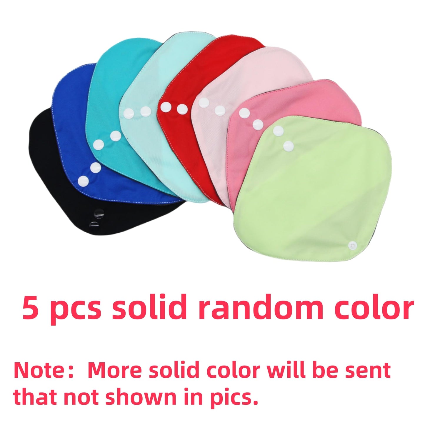 Large Random Prints Reusable Cloth Menstrual Pads Waterproof Sanitary Pads (5randompads)