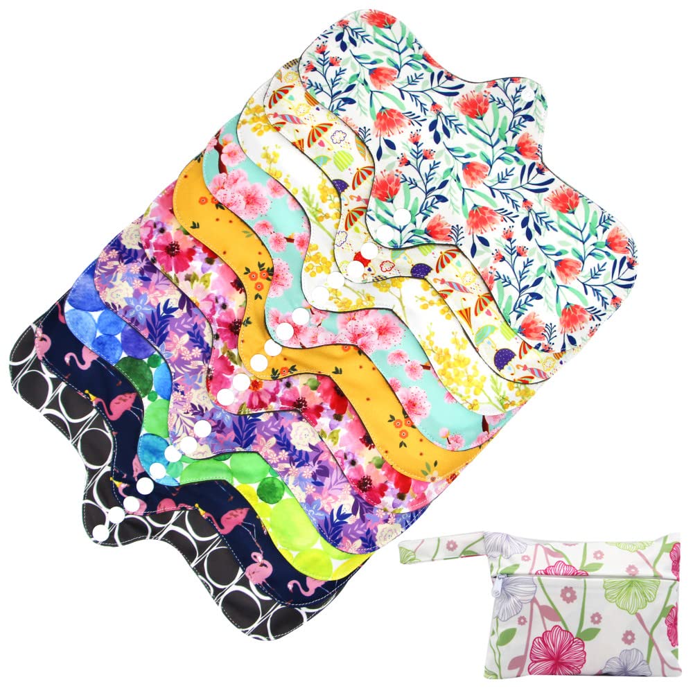 Large Random Prints Reusable Cloth Menstrual Pads Waterproof Sanitary Pads (5randompads)