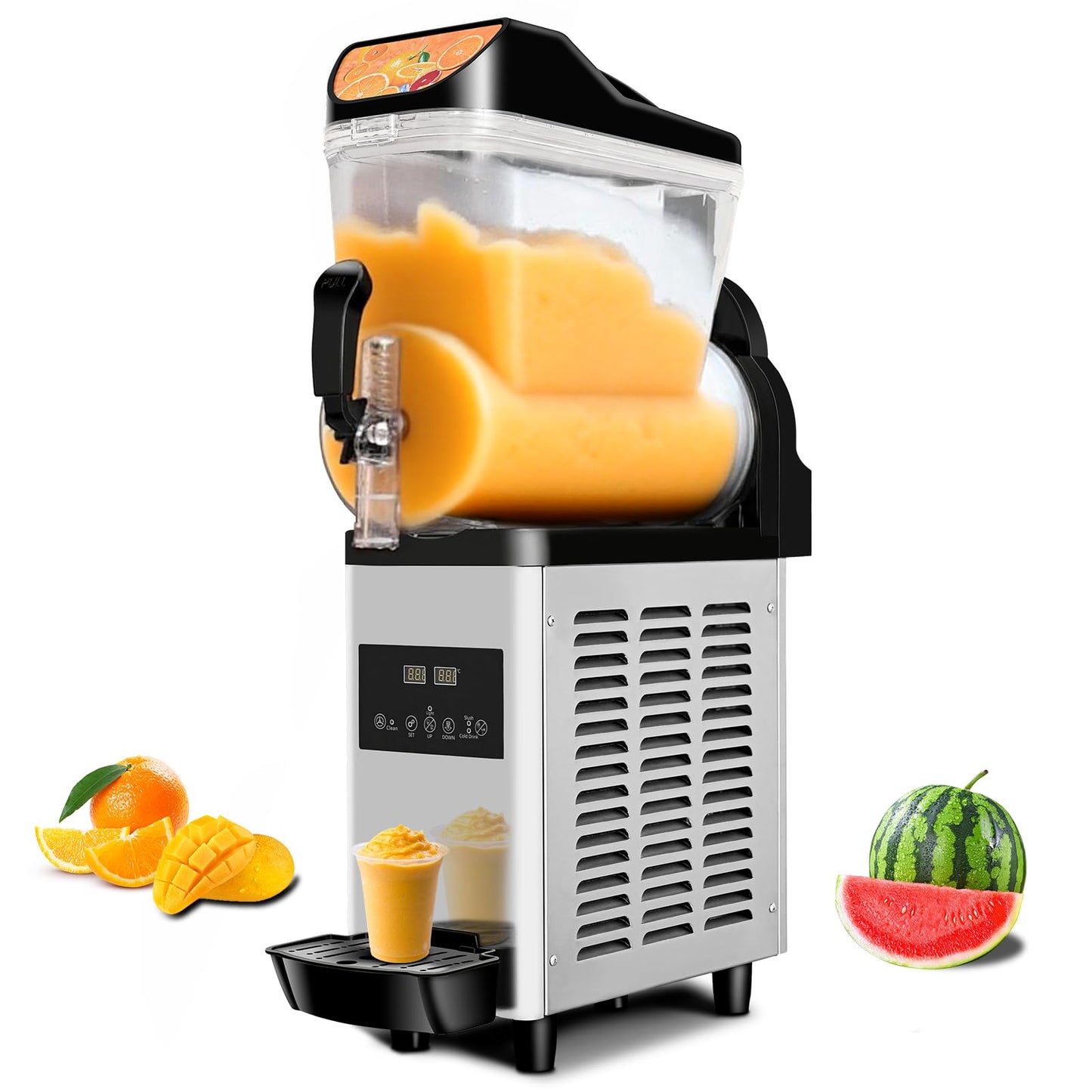 12Lx 3 Tanks Slushy Machine Commercial, Triple Tank Industrial Slushie & Margarita Machine, Large Frozen Drinks Machine to Make Frozen Cocktail, Slush and More for Bar, Restaurant, Party, Event