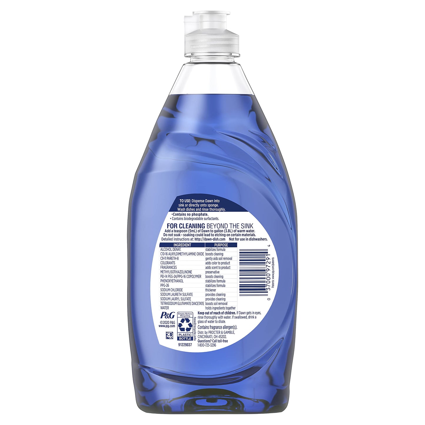 Dawn Platinum Refill Jug Dish Soap, Fresh Rain Scent Liquid Dishwashing Detergent Powerful Dawn Dish Soap for Tough Grease Removal Dishwashing Liquid Value Pack, 51.5 oz (Pack of 2)