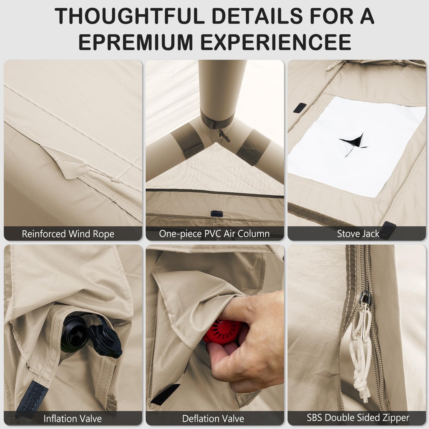 Inflatable Tents for Camping,Easy Blow Up Tent with Hand Pump,4 Seasons Waterproof Air Inflatable Camping Tent House for Family Weekend Camping