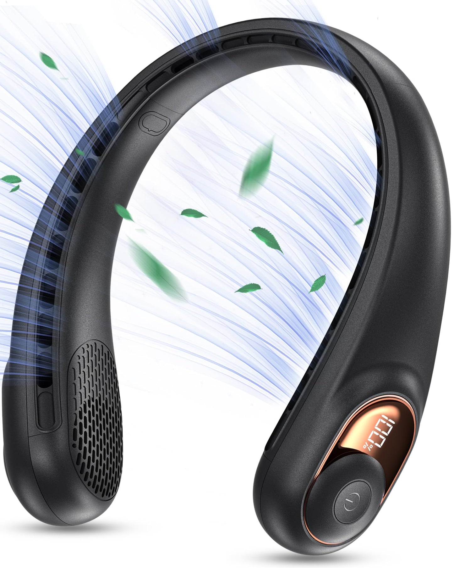 KIDEE Neck Fan, Bladeless Neck Fans Portable Rechargeable, Upgrade 360° Airflow, 3 Speeds, Headphone Design, 4000mAh Battery Operated Personal Wearable Fan Hands Free for Travel Indoor Outdoor
