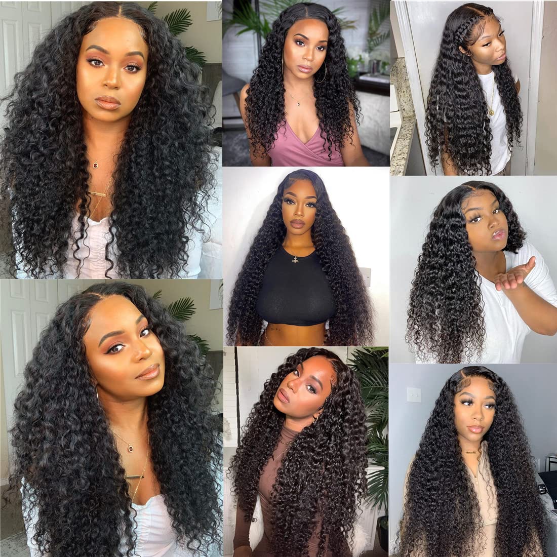 Closure with Bundles (16 18 20 22+14 Closure) Free Part Deep Wave 4 Bundles with 4x4 Lace Closure 100% Unprocessed Brazilian Virgin Remy Hair Curly Bundles Hair Extension Double Weft Natural Color