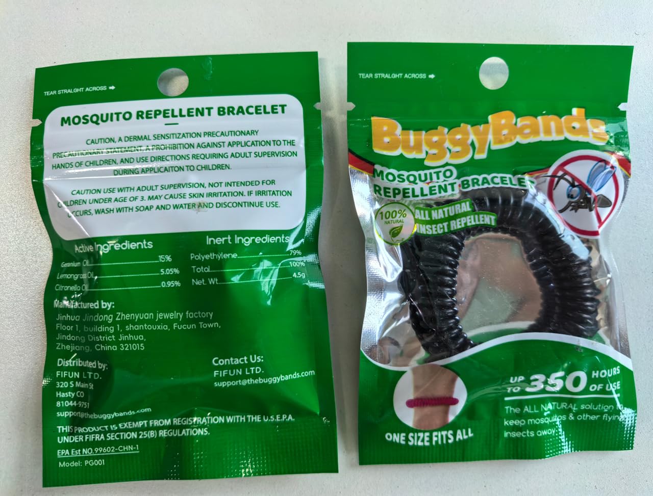 BuggyBands 60 Pack Mosquito Repellent Bracelets, Individually Wrapped Wristbands, DEET Free, Natural and Waterproof Bands, Camping Travel Essentials (60 Count (Pack of 1))